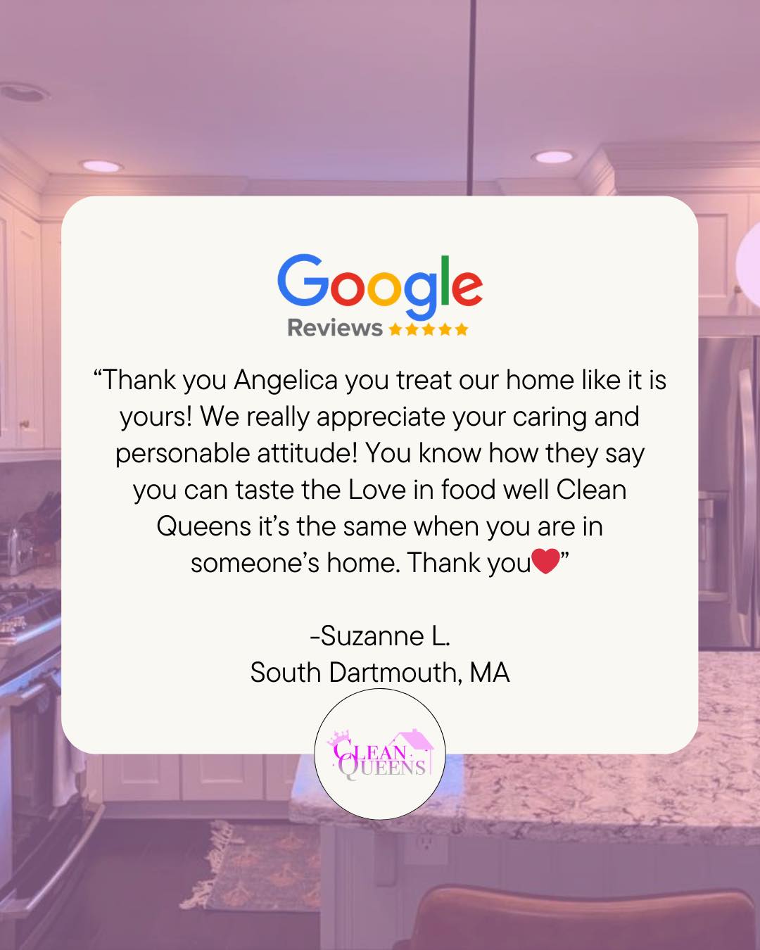 See what our clients are saying about us… 💭
Become a client today!
📞 774-992-8220
📧 admin@cleanqueensllcma.com
🖥️ www.cleanqueensllcma.com