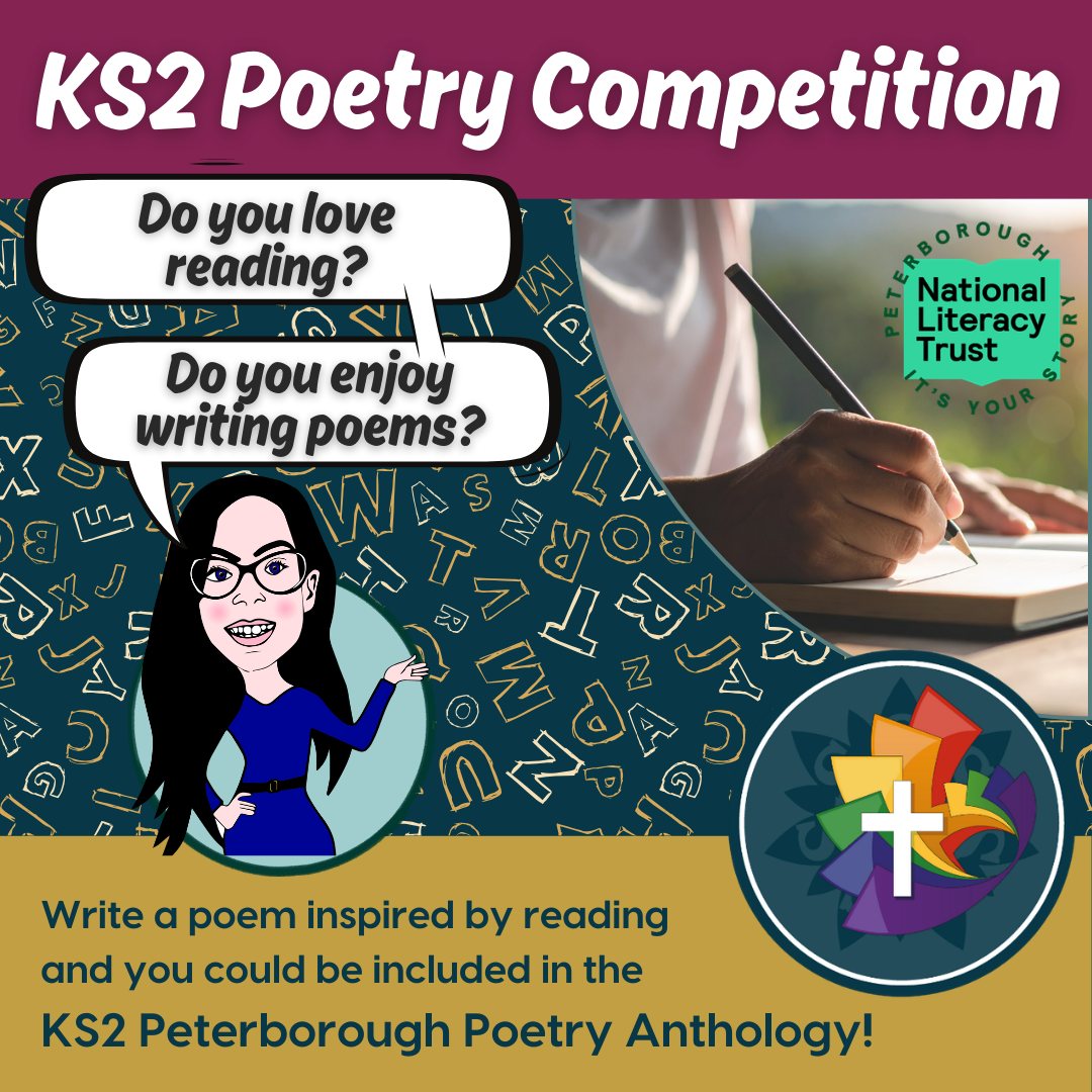 📚✨ 𝐊𝐒𝟐 𝐏𝐨𝐞𝐭𝐫𝐲 𝐂𝐨𝐦𝐩𝐞𝐭𝐢𝐭𝐢𝐨𝐧! ✨📚
We’re excited to be working with the 𝐍𝐚𝐭𝐢𝐨𝐧𝐚𝐥 𝐋𝐢𝐭𝐞𝐫𝐚𝐜𝐲 𝐓𝐫𝐮𝐬𝐭 to invite our KS2 pupils to write a poem inspired by reading!
Your poem could be about:
📖 A character you love
🌍 A magical place from a story
💭 How reading makes you feel
You can write 𝐚𝐧𝐲 𝐭𝐲𝐩𝐞 𝐨𝐟 𝐩𝐨𝐞𝐦 — rhyming, free verse, acrostic, or even a shape poem.
🏆 𝐖𝐢𝐧𝐧𝐢𝐧𝐠 𝐩𝐨𝐞𝐦𝐬 𝐰𝐢𝐥𝐥 𝐛𝐞 𝐩𝐮𝐛𝐥𝐢𝐬𝐡𝐞𝐝 𝐢𝐧 𝐭𝐡𝐞 𝐊𝐒𝟐 𝐏𝐞𝐭𝐞𝐫𝐛𝐨𝐫𝐨𝐮𝐠𝐡 𝐏𝐨𝐞𝐭𝐫𝐲 𝐀𝐧𝐭𝐡𝐨𝐥𝐨𝐠𝐲, featuring poems written by children from across the city.
✏️ 𝐏𝐥𝐞𝐚𝐬𝐞 𝐬𝐡𝐚𝐫𝐞 𝐲𝐨𝐮𝐫 𝐩𝐨𝐞𝐦 𝐰𝐢𝐭𝐡 𝐲𝐨𝐮𝐫 𝐭𝐞𝐚𝐜𝐡𝐞𝐫 𝐛𝐲 Friday 24th April.
We can’t wait to read your amazing ideas! 🌟
.
.
.
#NationalLiteracyTrust #poetrycompetition #ks2poetry #poetryanthology