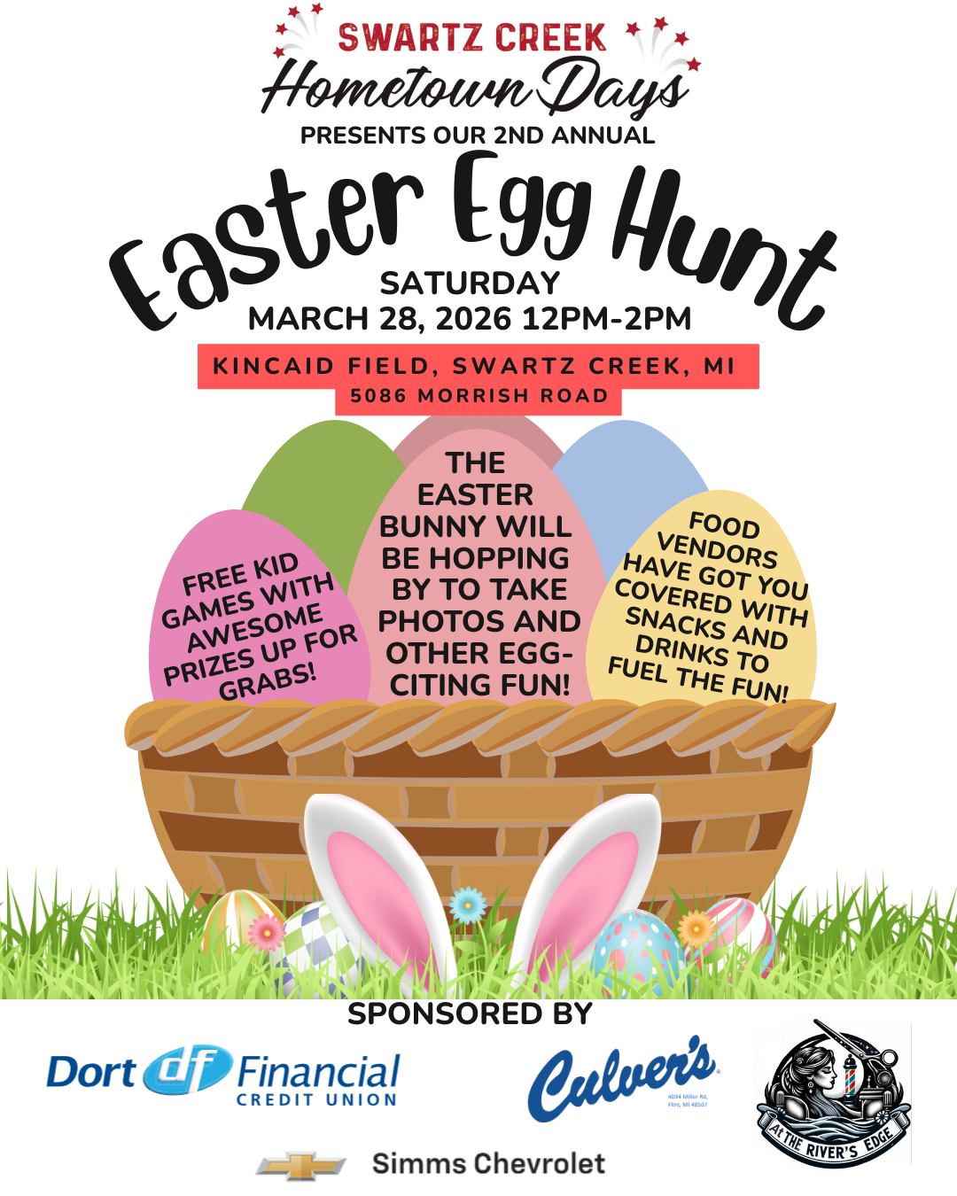 We’re getting closer to the 2nd Annual Easter Egg Hunt!
Join us for a fun afternoon of community, treats, and photos with the Easter Bunny!