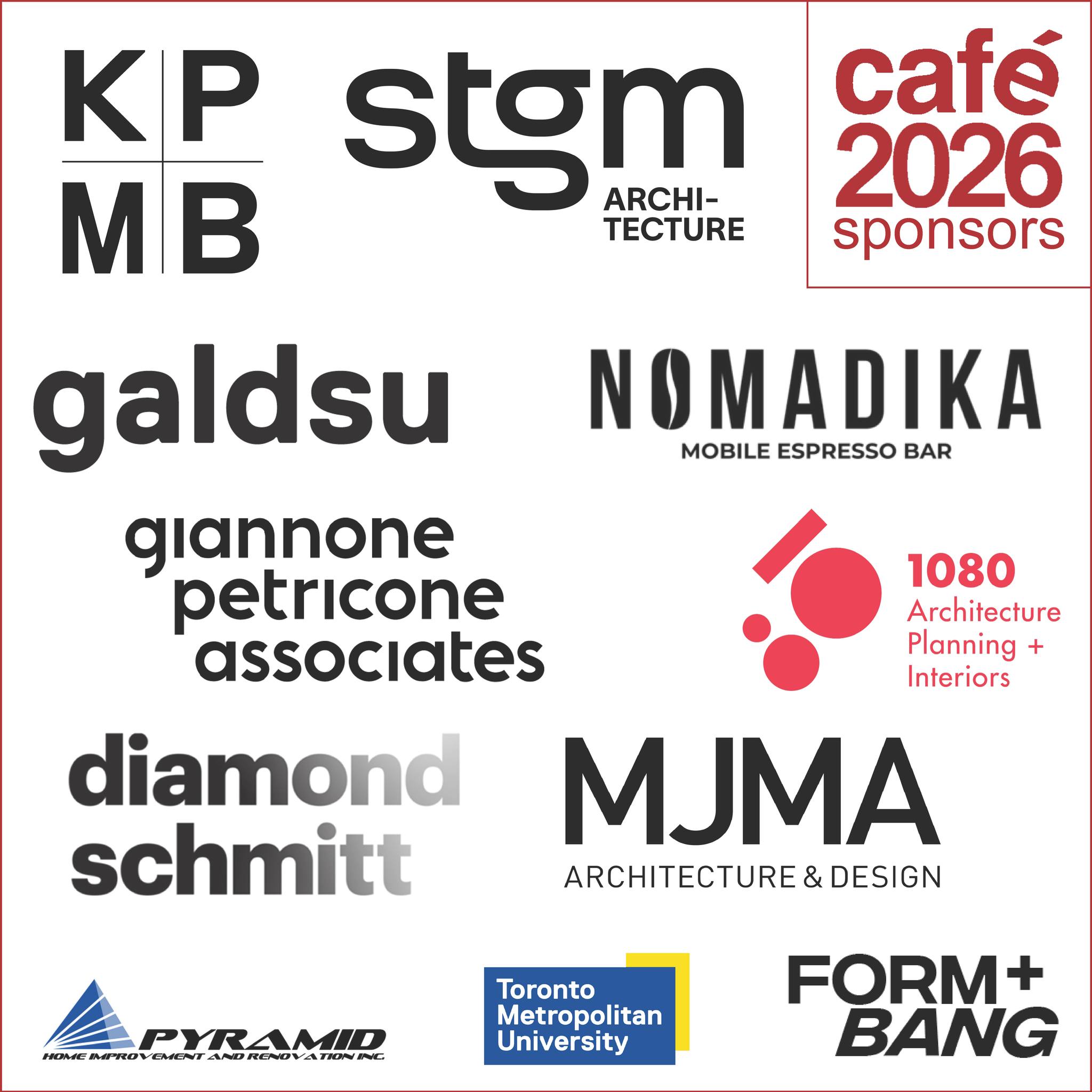 CASA-ACÉA is excited to share our official sponsors for the Canadian Architecture Forums on Education. We thank our generous sponsors for their support in making CAFÉ 2026 possible.
STGM Architecture
@stgm_architecture
KPMB Architects
@kpmbarch
Nomadika Mobile Espresso Bar
@nomadika.espressobar
Giannone Petricone Associates Inc. Architects
@gpaia
1080 Architecture Planning + Interiors
@1080architecture
MJMA Architecture & Design
@mjma.ca
Diamond Schmitt
@diamondschmittarchitects
The Graduate Architecture, Landscape and Design Student Union
@galdsu.uoft
Department of Architectural Science at Toronto Metropolitan University
@dastorontomet
Form + Bang Design Studio
@formandbang
Pyramid Home Improvement and Renovation Inc.
@pyramid_homes_
.
.
.
.
.
.
.
#CAFE2026 #TorontoEvent #ArchitectureEducation #CanadianArchitecture #IndigenousDesign #ArchitectureStudents #CASAACEA