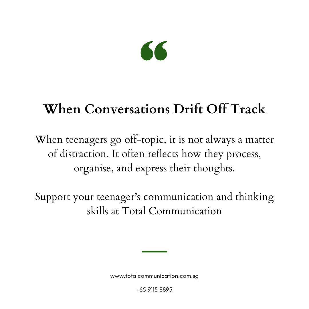 It’s not a distraction - it’s how the brain is processing.
Have questions? Connect with us on www.totalcommunication.com.sg
#ThinkingSkills #CommunicationMatters #TeenDevelopment