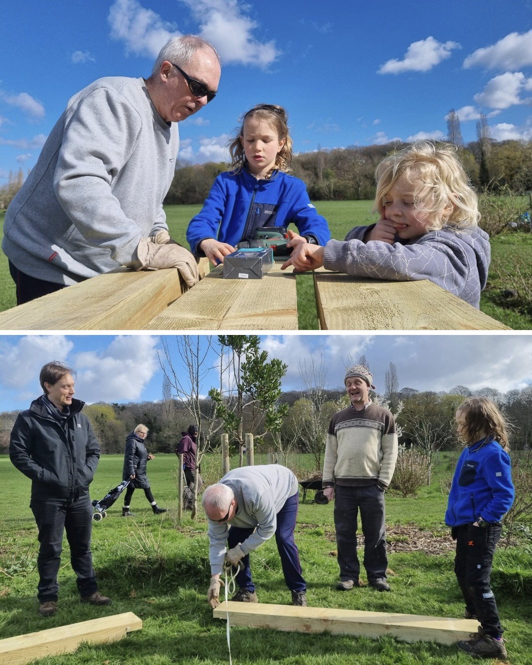 Our benches at Pebble Mill Forest Garden have finally been installed!
We were lucky with the weather at #PebbleMillPlayingFields #ForestGarden in #SellyParkSouth on 14th March, whilst our masterful team of dedicated #volunteers worked hard to make new #benches for one of our largest and oldest forest gardens. A longer session than planned, but the benches are in and they look wonderful.
This means that not only us and our volunteers, but the general public can now take a seat and take in the views at this beautiful growing space, which we quite obviously highly encourage.
Thank you to everyone who made this happen, we can't wait to have more picnics here, and the seats will definitely enhance our solstice celebrations here in the near future.