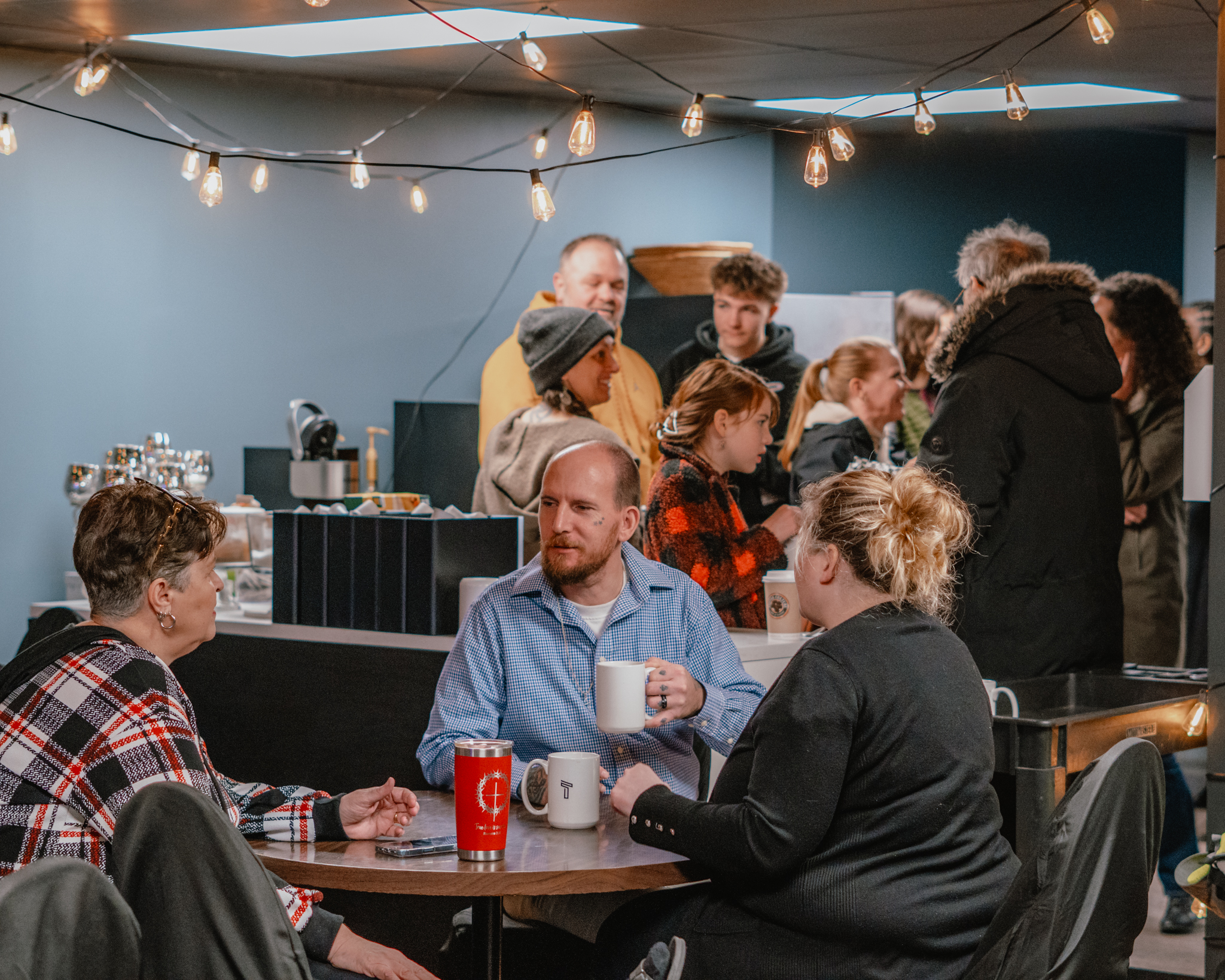 There’s something special about the moments before service ☕️
Smiles, conversations, and connection, it all starts here.
Join us tomorrow morning 10:30AM at The River, we’d love to see you!