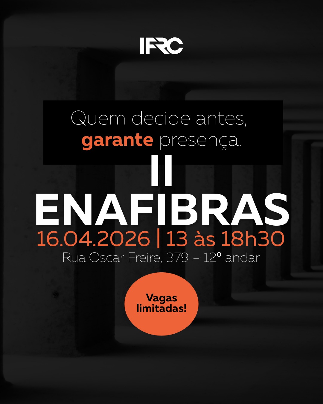 Se você deixar para depois, pode ficar sem. O 2º ENAFIBRAS traz um tema essencial para quem busca desempenho real: “Qualidade e Confiabilidade: do Produto à Aplicação”.
Participe no dia 16 de abril, das 13h às 18h30, do melhor evento sobre fibras. Nos vemos na Rua Oscar Freire, 379 – 12º andar, em São Paulo/SP. E importante: as vagas presenciais são limitadas, portanto garanta a sua o quanto antes. Link na bio.