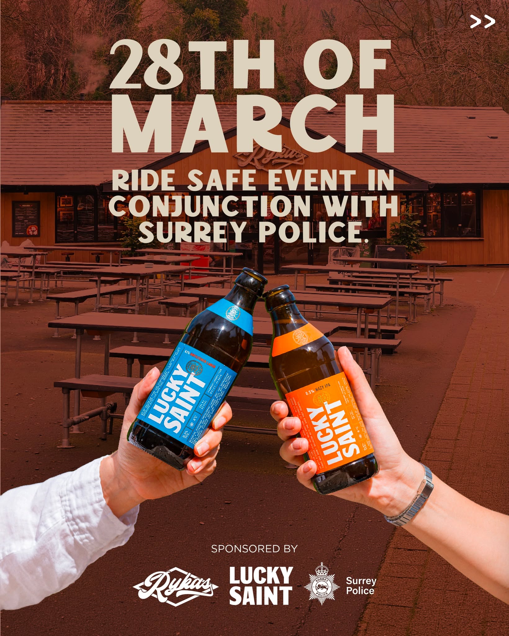 Join us next Saturday at Rykas 🏍️🍻 @luckysaintbeer
#luckysaint #rykascafe #surrey #boxhill #ridesafe