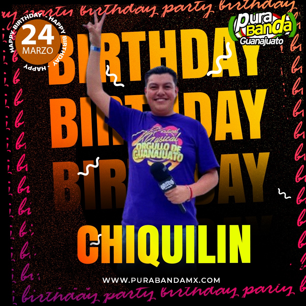 ¡Feliz cumpleaños, Chiquilín! 🎉🎂
Hoy celebramos al más alegre y ocurrente de todos, ese que siempre tiene la sonrisa lista para contagiar a cualquiera. 😄✨