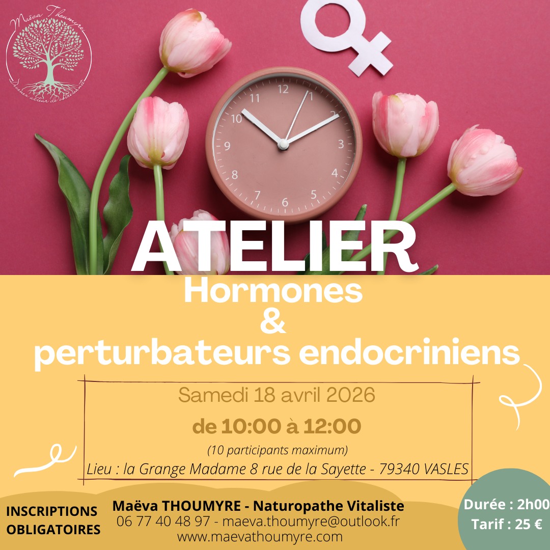 Les perturbateurs endocriniens, encore un nouveau nom à la mode...non, c'est un vrai problème de société !
Une puberté et des règles de plus en plus précoces, des cycles totalement déréglées, de plus en plus de cancers hormonaux dépendant 🧐... les faits sont là.
La faute aux perturbateurs endocriniens ? Possible, mais pour le savoir encore faut il comprendre qui ils sont ?
Leur présence est partout : dans l'air, notre eau de boisson, notre cuisine, nos cosmétiques, nos vêtements...
➡Alors difficile de les éviter ? OUI mais il est possible de minimiser notre exposition à toutes ces substances en appliquant et en changeant quelques habitudes.
✨Lors de cet atelier nous parlerons de nos hormones féminines, de l'impact de ces perturbateurs endocriniens mais surtout de toutes les solutions qui peuvent réellement jouer positivement sur notre santé ! Pour nous, pour nos enfants, pour nos proches. Nous sommes toutes concernées.
Atelier sur réservation !
✨ Je suis Maëva, Naturopathe et spécialisée dans les troubles digestifs et hormonaux et je t'aide à devenir acteur/actrice de ta santé ✨
#perturbateursendocriniens #santéfémininenaturelle #troubleshormonaux