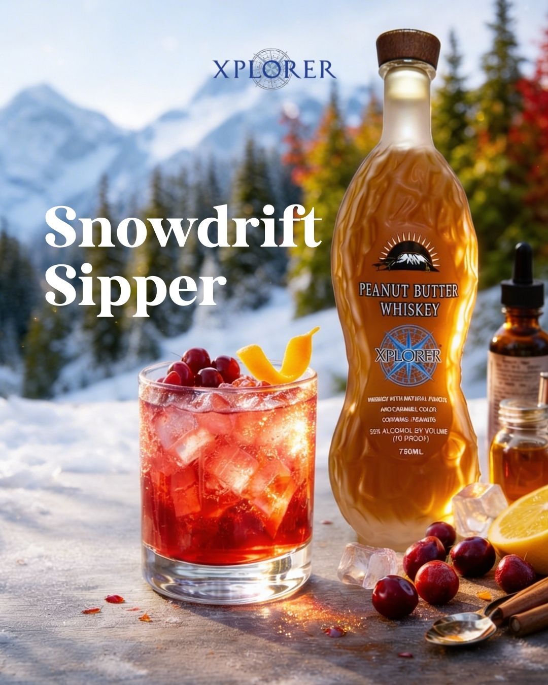 Tart cranberries and smooth peanut butter whiskey blend into a bold refreshing sip.
#XplorerSpirits #PeanutButterWhiskey #CranberryTwist #NuttyWarmth #CraftSpirits