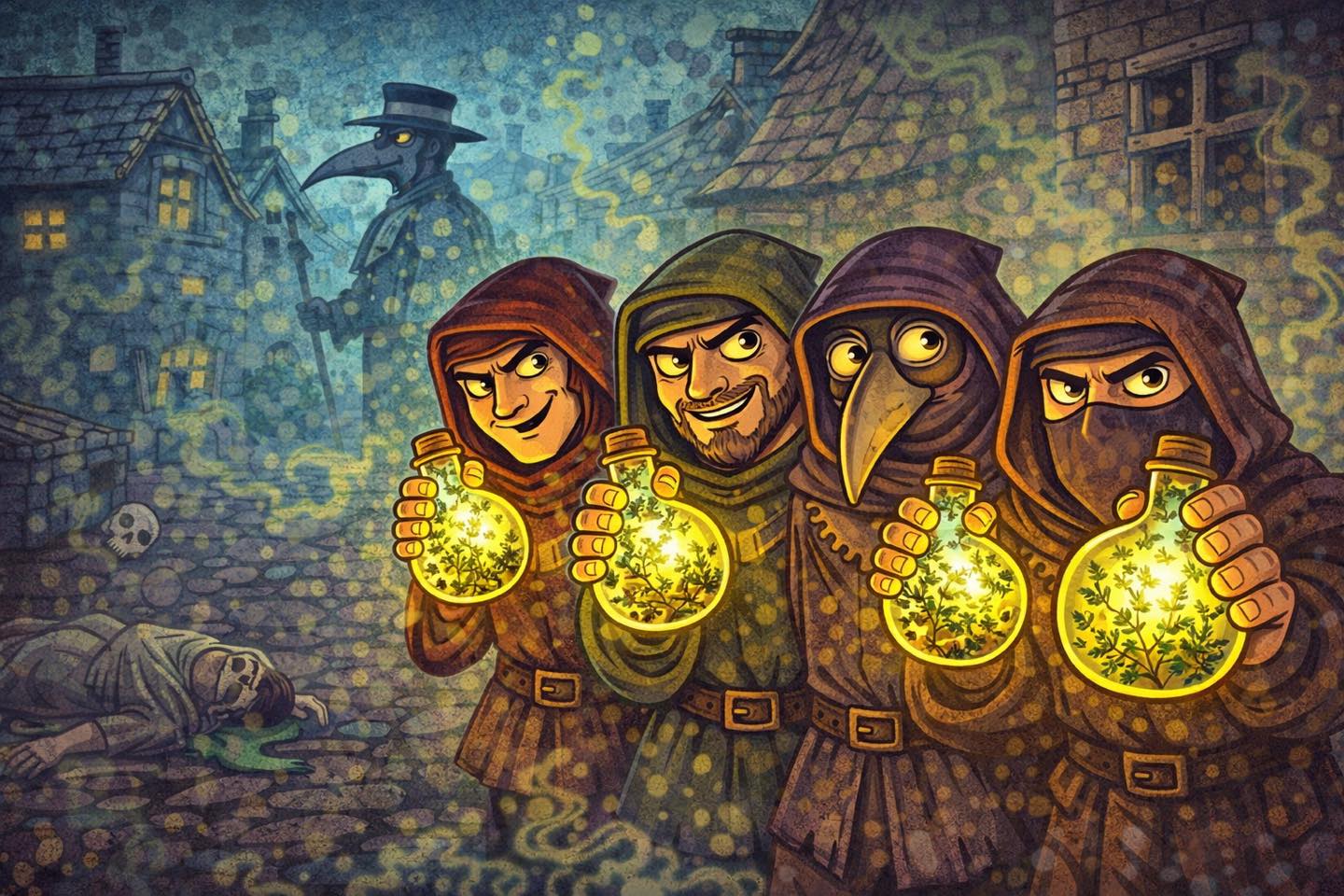 🗝️🦠 Four thieves… one legendary vinegar… and a plague-era plot twist.
Folklore says a band of medieval thieves looted plague-stricken towns — yet somehow stayed healthy thanks to an herb-infused vinegar remedy.
Was it magic? Myth? Early science?
Our newest blog uncorks the story behind Four Thieves Vinegar and explores the real chemistry, history, and flavor inspiration still influencing fermentation today.
🌿 Herbal lore
⚗️ Kitchen science
🥗 Modern flavor revival
👉 Read the full article:
https://www.thetickledpickler.com/post/four-thieves-vinegar-the-plague-era-legend-that-refuses-to-die
#TheTickledPickler #FourThievesVinegar #VinegarLore #FermentationEducation #KitchenChemistry #FoodHistory #HerbalTraditions #LiveVinegar #FlavorInnovation #GutHealthJourney