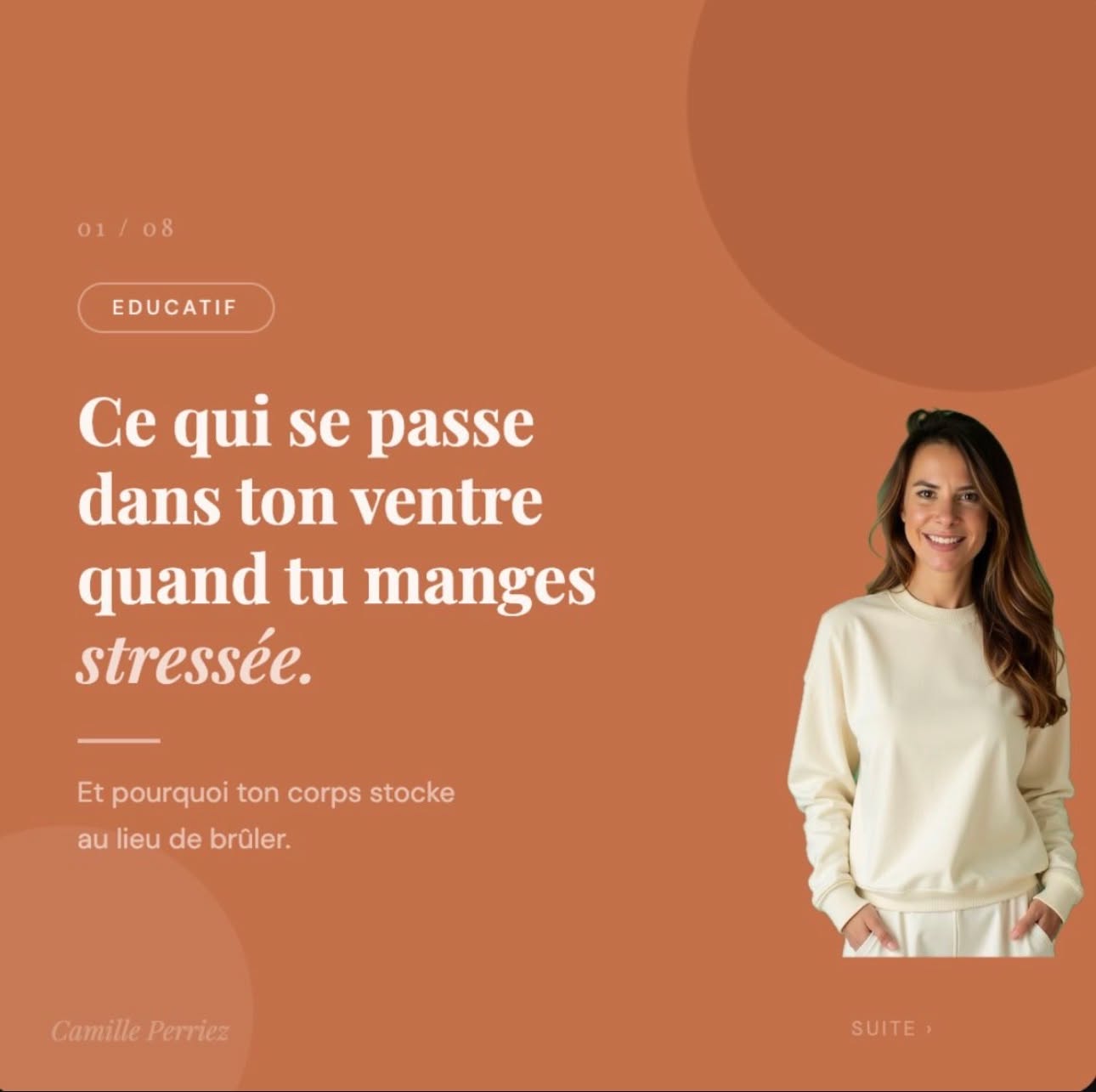 Tu manges bien. Tu fais attention.
Et pourtant ton corps stocke encore.
Ce n’est pas ce que tu mets dans ton assiette.
C’est l’état dans lequel tu manges.
Quand tu manges stressée, ton corps reçoit un signal d’urgence.
Il inhibe la digestion. Il stocke. Il dérègle tes hormones de faim et de satiété.
Sans que tu t’en rendes compte.
Dans ce carrousel je te donne la science derrière, et 5 tips concrets que tu peux appliquer dès ce soir.
Dont un que tu peux tester en 2 secondes avant ton prochain repas.
Sauvegarde ce post avant de le fermer. Tu vas en avoir besoin.
👇 Lequel de ces 5 tips tu vas tester ce soir ?
#digestion #nutritionintuitive #physiologie #cortisol #mangermieux nutritionniste encorps camilleperriez bienetre sante