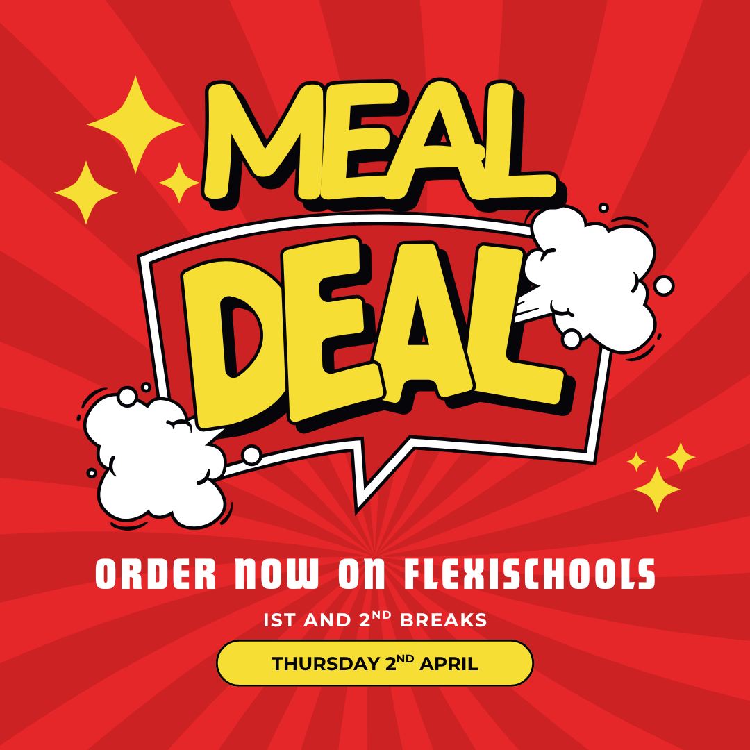 The Meal Deal is HERE and your kids are already judging you for not ordering yet. 👀
Orders are NOW OPEN on Flexischools — you've only got until Sunday 29th March at 6pm to get your orders in.
Go. Order. Be the hero your child deserves. 🦸♀️🦸♂️