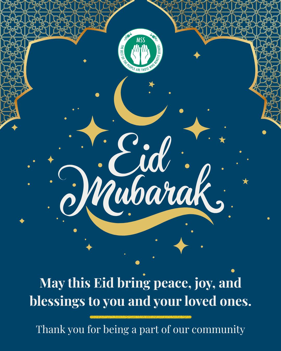 🌙 Eid Mubarak from all of us at MSSWR 🤍
May this beautiful day be filled with joy, peace, and blessings for you and your loved ones. Wishing the community continued blessings, happiness, and barakah. ✨
Please note that our office will be closed tomorrow (Friday, March 19) in observance of Eid. We will resume regular hours on Monday, March 20.