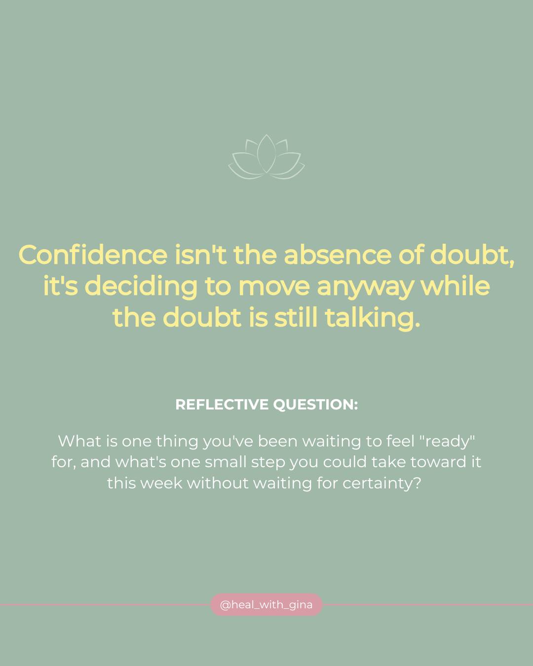 We’re taught to wait until we feel ready.
Until it feels clear.
Until the fear goes quiet.
But growth rarely works that way.
That inner voice of doubt? It doesn’t mean stop — it just means you’re stretching beyond what’s familiar.
What if this week, you didn’t wait for certainty…
but simply took one small step forward anyway?
You don’t need full confidence. Just willingness. ✨
#selfbelief #confidencejourney #innerwork
#personalgrowth #selftrust #healingjourney
#emotionalwellbeing #takeaction #selfworth
#ownyourpower #healwithgina