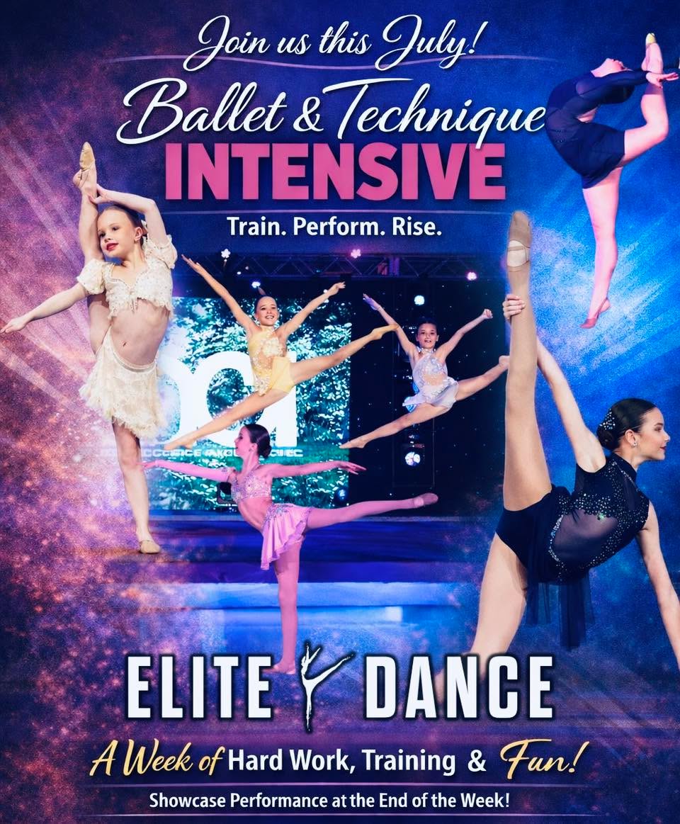 ✨ SAVE THE DATE! ✨
Our Ballet, Technique & Contemporary Intensive is coming this July — and you don’t want to miss it!
Designed for dancers ages 6 & up, this one-of-a-kind week focuses on building strong ballet foundations, improving technique, and exploring contemporary movement in a fun, inspiring environment.
Dancers will train, grow, and gain confidence all week long — ending with a showcase performance to highlight everything they’ve learned!
💫 Don’t lose the strength and flexibility you’ve worked so hard for this season… keep rising this summer!
🗓️ July 20th - 24th
🩰 Registration Opens in May
👯♀️ Open to ALL dancers
#EliteDance #SummerIntensive #BalletTraining #DanceTechnique #ContemporaryDance #DanceLife #TrainToRise