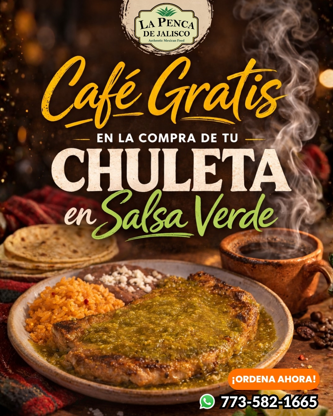 Hay mañanas que se arreglan con un buen café…
y otras que necesitan algo más 😮🔥
Una chuleta en salsa verde bien servida, calientita, con ese sabor casero que se siente desde el primer bocado…
y para acompañar, café GRATIS ☕✨
📲 Ordena ahora: 773-582-1665
🌮 O ven hoy a disfrutarlo recién hecho en 3640 W 59th St, Chicago, IL 60629, Estados Unidos
⏰Lunes a Domingo 7:00 AM a 7:00 PM
Síguenos y entérate de todas nuestras
noticias: https://linktr.ee/lapencadejalisco
#LaPencaDeJalisco #desayunoschicago #cafegratis #PromoDelDia #comidassabrosa #restaurantechicago