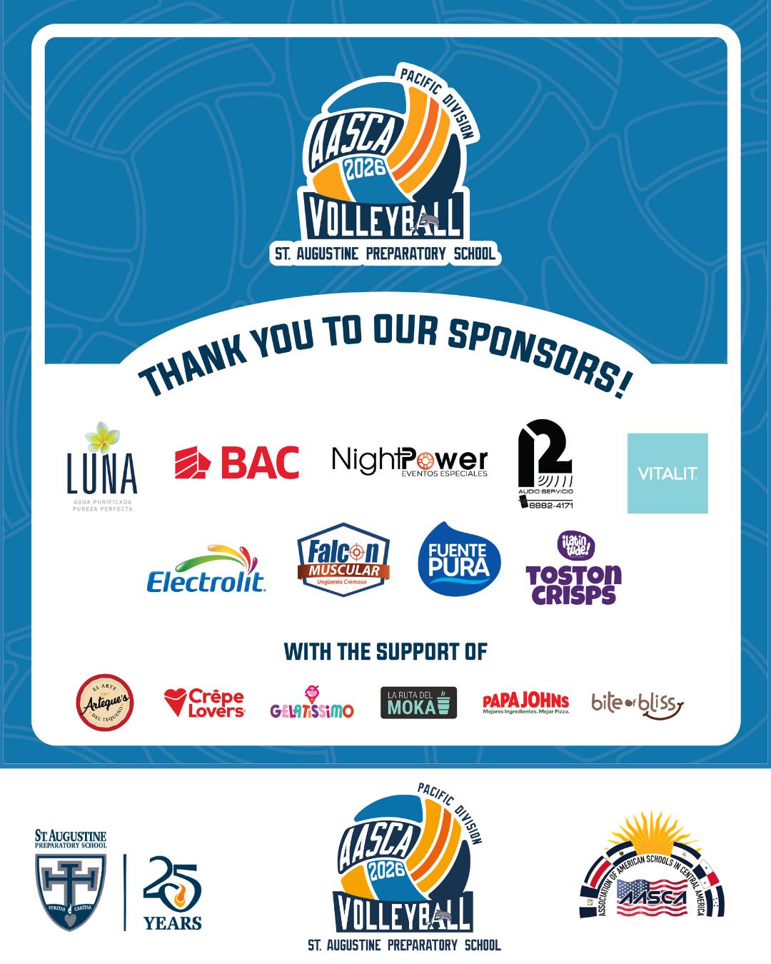 Thank you to all of our sponsors and vendors present at this year's AASCA Volleyball Tournament! Thank you for helping us create a great atmosphere for our athletes, coaches, and families! #GoDolphins #AASCAVolleyball2026