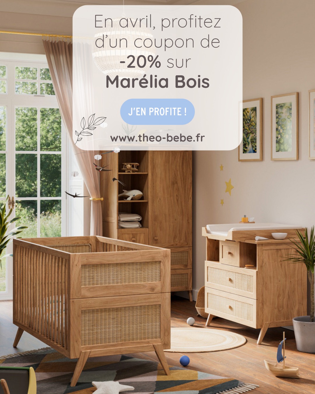 ✨ Le printemps s’invite chez vous !
Ce mois-ci, -20% sur la collection Marélia Bois avec le code MARELIA20 🌸
Craquez pour cette chambre naturelle et évolutive !
#Déco #MaréliaBois #OffreSpéciale #mobilierdurable #MateriauxNaturels #BoisNaturel #bebe #TheoBebe #theobebe #chambreBebe #litevolutif #BienEtreBebe #ThéoBébé #chambrebebe