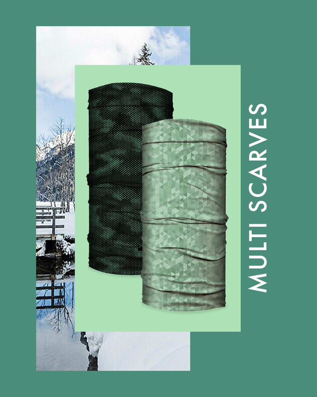 Durante le vostre avventure all’aria aperta, trekking, bici, vela, corsa, arrampicata o qualsiasi altro sport, gli scaldacollo Fizan sono un accessorio che non può mancare. Sono funzionali, versatili e confortevoli in ogni situazione in quanto si possono indossare come fascia per proteggere le orecchie dal vento, come protezione di collo e naso oppure come fascia sulla fronte per il sudore. Realizzati in un morbido tessuto in poliestere, con sistema microfresh, il disegno viene trasferito sul poliestere con la tecnica della sublimazione. Gli inchiostri che vengono impiegati sono a base d’acqua e garantiscono una protezione UPF 50+.
Queste due grafiche sono state ideate pensando al mondo dell’outdoor. La prima reinterpreta il colore di tendenza attraverso un pattern di triangoli, giocato sulle sue sfumature per creare una composizione moderna e dinamica. La seconda si ispira invece all’estetica del camouflage, proponendo un pattern minimal e fluido.
🌿 🏔 🌿 🏔 🌿 🏔 🌿 🏔 🌿 🏔 🌿 🏔 🌿 🏔 🌿 🏔 🌿 🏔 🌿 🏔
During your outdoor adventures—hiking, cycling, sailing, running, climbing, or any other sport—Fizan neck warmers are an essential accessory. They're functional, versatile, and comfortable in any situation, as they can be worn as a headband to protect your ears from the wind, as a neck and nose protector, or as a sweatband. Made from a soft polyester fabric, using the Microfresh process, the design is transferred to the polyester using sublimation. The inks used are water-based and guarantee UPF 50+ protection.
These two designs were designed with the outdoor world in mind. The first reinterprets the trending color through a pattern of triangles, playing on its nuances to create a modern and dynamic composition. The second is inspired by the aesthetic of camouflage, offering a minimal and fluid pattern.
#multiscarf #multiscarfs #scaldacollo ##fashion #fashiongram #green #colorgreen #shadegreen #sports #sportlife #design #designlovers #designideas #accessori #accessory