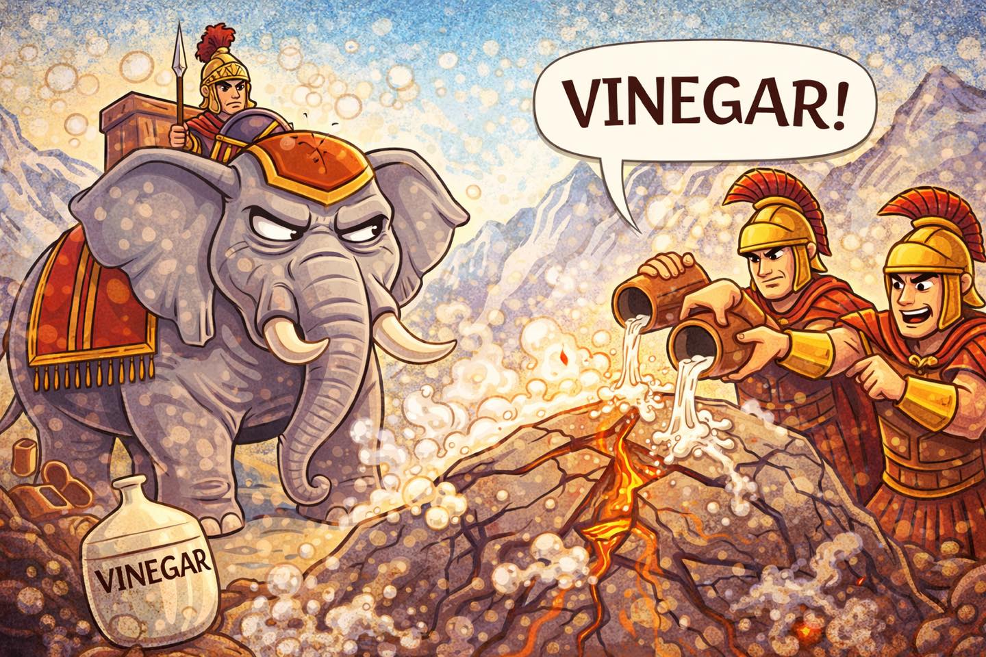 🏔️🐘 Did vinegar really help move mountains… and elephants?
Before modern machinery, ancient armies may have used heat + vinegar chemistry to crack massive rocks while crossing the Alps.
Yes… history was apparently a little chaotic 😏
Our newest blog explores the dramatic legend of Hannibal’s mountain-melting moment — and the real science behind how acidity can break down minerals, boost cooking performance, and still be useful in everyday kitchens today.
✨ Ancient battlefield hack
✨ Modern kitchen science
✨ One seriously powerful pantry staple
👉 Read the full story:
https://www.thetickledpickler.com/post/did-vinegar-help-hannibal-move-mountains-the-original-acid-test-in-history
#TheTickledPickler #VinegarLore #KitchenChemistry #FermentationEducation #FoodScienceFun #CulinaryScience #AcidTest #HistoryMeetsFood #LiveVinegar #FlavorInnovation