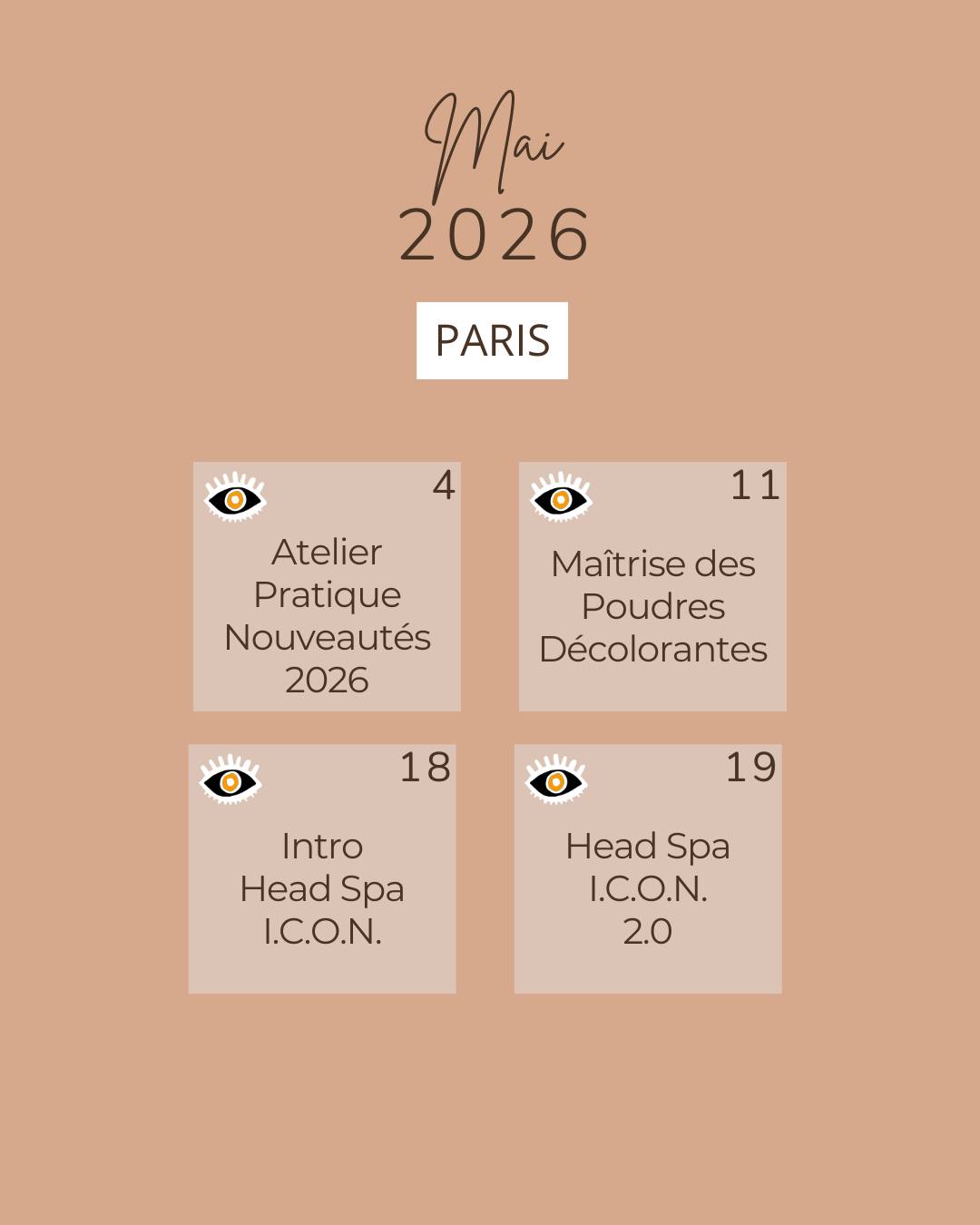📅 Planning des formations – Mai | Académie de Paris.
Découvrez le calendrier du mois et réservez votre prochaine session à l’académie !
#factoryeducation #formation #cheveux #iconacademy #planning