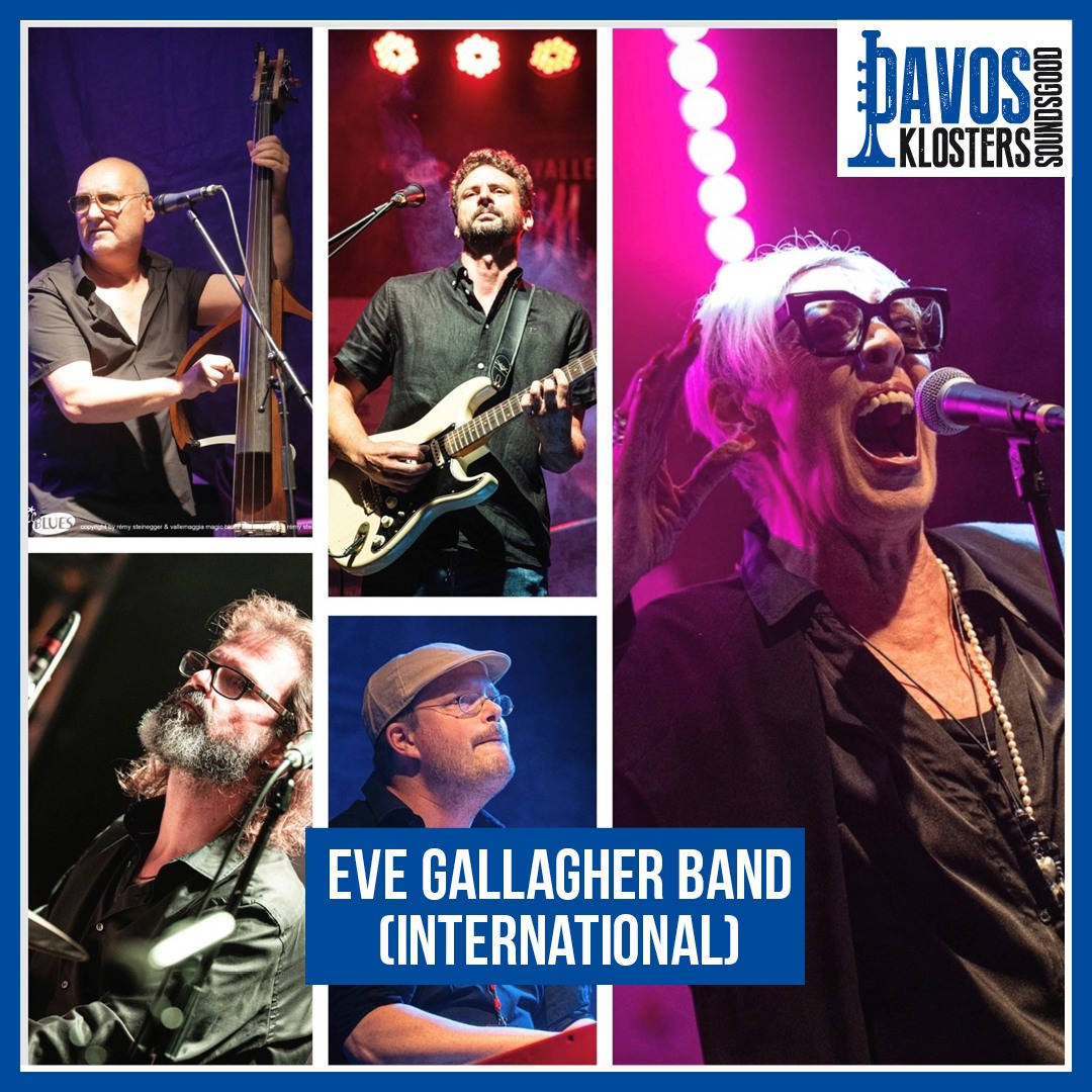 💙 EVE GALLAGHER BAND Live am @jazzdavosklosters Sounds Good 2026🔥
Mit ihrer unverwechselbaren Stimme und einer internationalen Top-Band bringt Eve Gallagher pure Emotion auf die Bühne – authentisch, kraftvoll und mitreissend🔥
🏆 Gewinner der Swiss Blues Challenge 2025
Save the Date & spür die Musik! ✨
.
.
.
#EveGallagherBand #BluesSoul #LiveMusic #ConcertVibes #SwissBluesChallenge #SoulVibes #LiveMusicLove #SoundsGoodFestival #LiveMusic #JazzDavosKlosters #DavosKlosters #LiveMusicSwizterland #Graubünden #LiveMusic #FestivalVibes #SoundsGood2026 #beatsandbrass