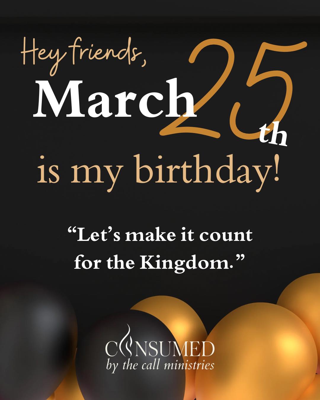 ✨ March 25th is my birthday… and I’m asking for something different this year. ✨
Not gifts.
Not attention.
But Kingdom impact.
This year, as I celebrate another year of life, I’m overwhelmed by what God is doing through Consumed By The Call Ministries—and I don’t take it lightly.
We have relaunched in a BIG way… and doors are opening across the nation and beyond to restore the altar in hearts, homes, and churches.
Texas.
Alaska.
Alabama.
North Carolina.
We been asked about…
Europe.
Iceland.
Japan.
🔥 God is moving.
And I believe this next season isn’t about building something for us…
It’s about building something through us.
So I’m inviting you into it.
💛 Would you pray about sowing a $25 seed this week?
Not out of pressure.
Not out of obligation.
But if the Lord leads…
Because every dollar is fuel for the mission.
Every seed becomes impact.
Every yes helps us carry the fire further.
“I thank my God every time I remember you…” — Philippians 1:3
I truly do. You are part of this story.
👇 If you feel led, you can give here: (link in bio) https://ppay.co/IwAxqxESz1k
Let’s GO. 🔥
Let’s see lives transformed.
Let’s restore the altar—together.
#ConsumedByTheCall #BurningOnes #RestoreTheAltar #KingdomImpact #FaithInAction