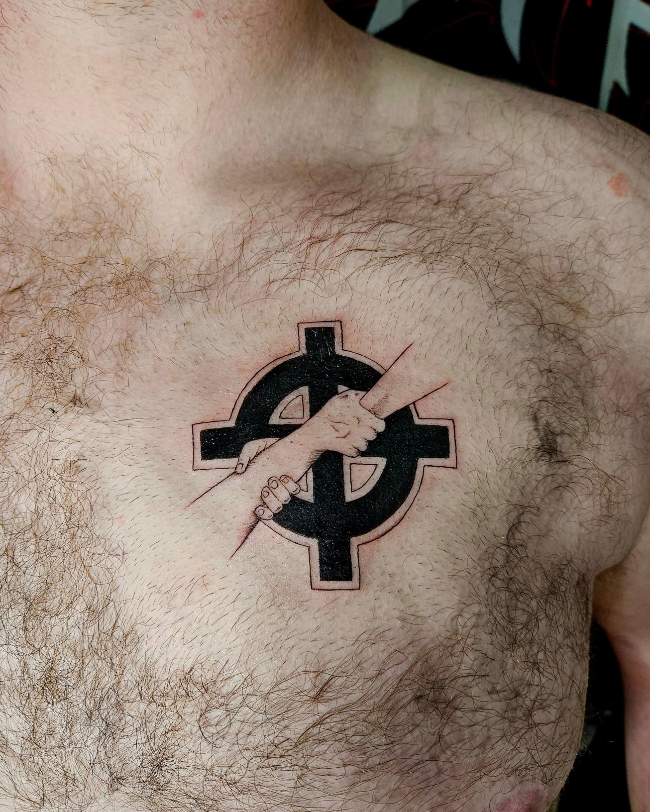 Had fun doing this one š done by Pete @Pete_Explicit Ink #tattoo #celtictattoo #chesttattoo #explicitinktattoo #ink #graywashtattoo #melbournetattoo #tattooistnearme #stalbanstattoo