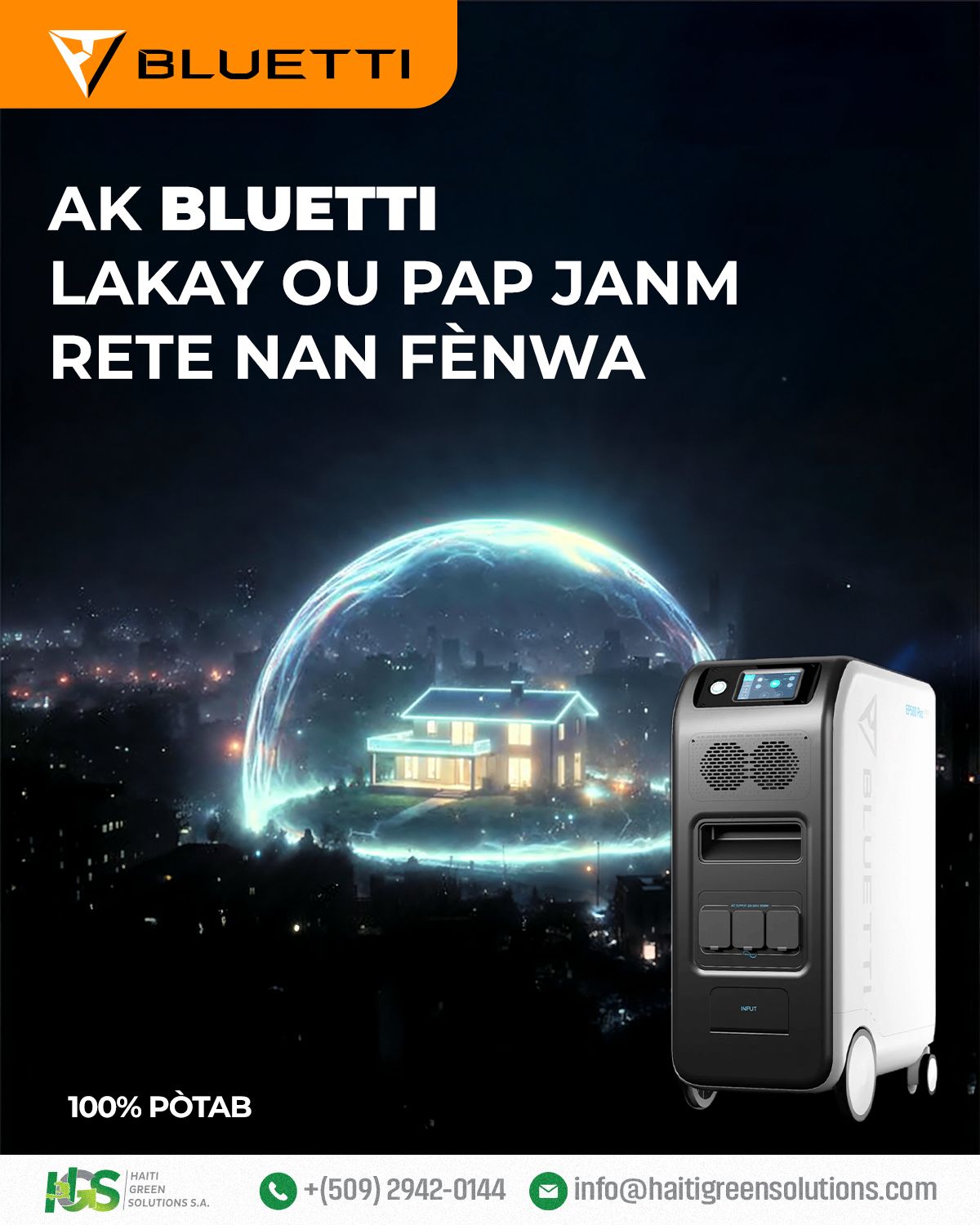 BLUETTI 100% PÒTAB 💡🔋 Se li k ap ba ou ENÈJI NAN LÈ FÈNWA TOONBE !�
#HGS #solarpower #haitigreensolutions