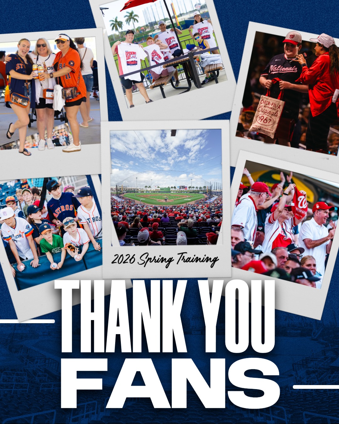 Thank you fans for yet another amazing Spring Training at CACTI Park of the Palm Beaches⚾🌴
We can't wait to see you again!
#Nationals #Astros #Springtraining #thankyou