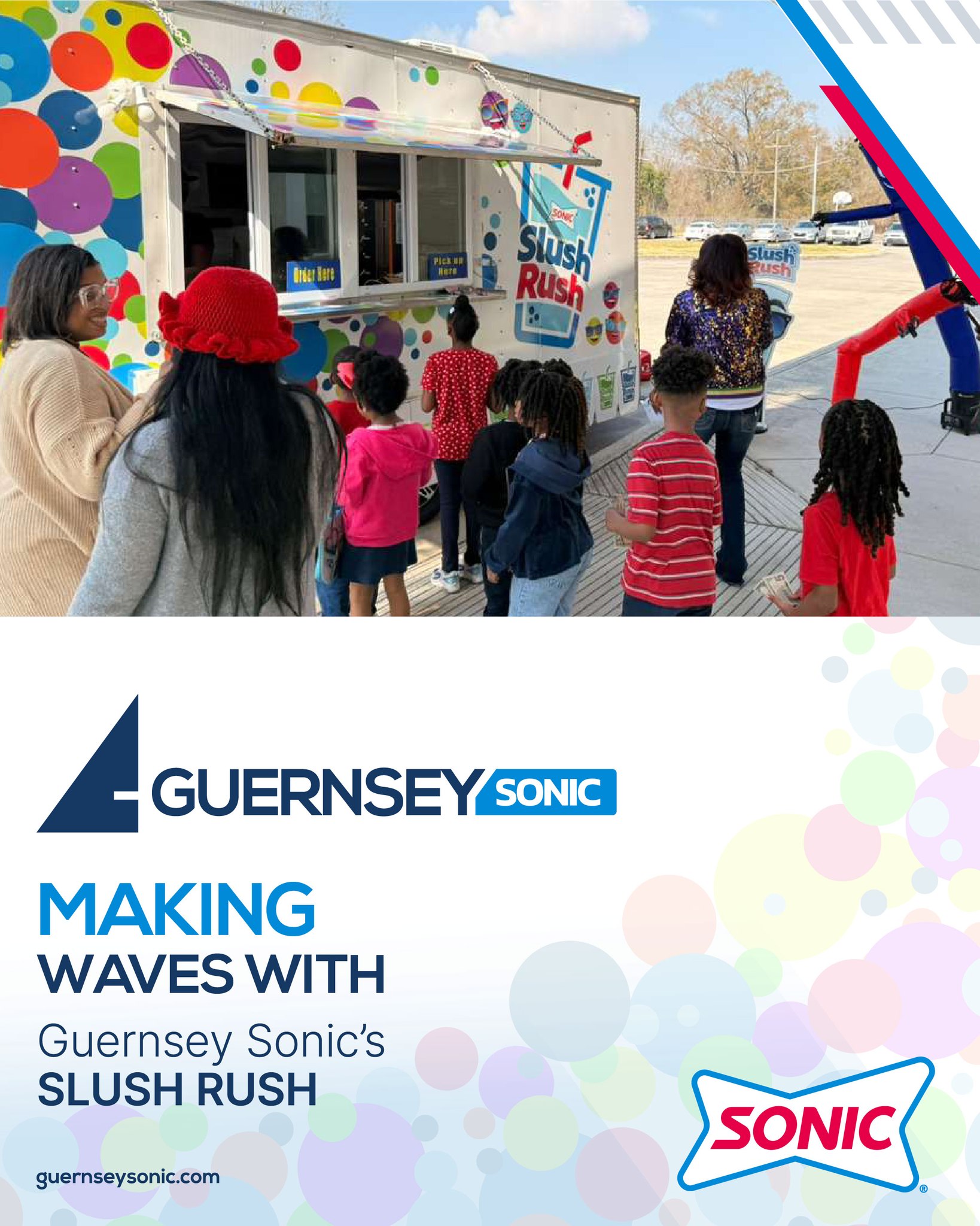 High energy.
Big smiles.
Community connections.
Slush Rush is making waves everywhere it goes!
Want to bring it to your store? Let’s make it happen: https://www.guernseysonic.com/our-community
#GuernseySonic #SlushRush #SonicDriveIn #TeamEnergy #CommunityConnections