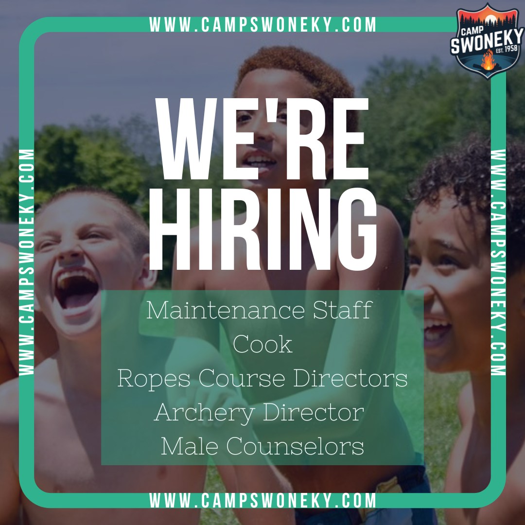 🚨 Camp Swoneky is HIRING! ☀️
Join our team and make a difference in the lives of kids this summer! We’re currently looking for passionate and reliable people to fill the following roles:
🔧 Maintenance Staff
🍳 Camp Cook
🧗 Ropes Course Directors (18+)
🏹 Archery Director
👨👦 Male Counselors
If you love working with youth, being part of a fun team, and creating unforgettable camp experiences, we’d love to hear from you!
📩 Apply today or message us for more information!
www.campswoneky.com OR Link In Bio
#NowHiring #SummerCampJobs #CampChangesLives #MakeADifference