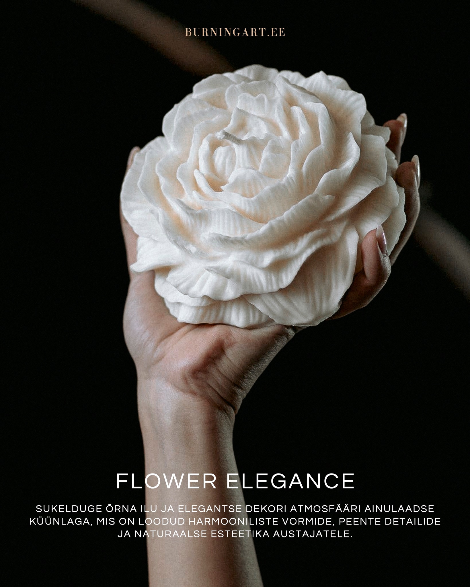✨ Flower Elegance – meie kollektsiooni üks armastatumaid pärleid ✨
Õrnus, ilu ja ajatu elegants ühes vormis. 🌸🤍
Flower Elegance on saanud üheks meie kõige armastatumaks küünlaks – valik neile, kes hindavad peent esteetikat ja harmooniat interjööris.
Sukelduge õrna ilu ja elegantse dekori atmosfääri selle ainulaadse küünlaga, mis on loodud harmooniliste vormide, peente detailide ja naturaalse esteetika austajatele.
Lille vorm sümboliseerib elu, kergust ja ilu, tuues ruumi pehmust ja rahu. See on detail, mis täiendab interjööri märkamatult, kuid jätab alati sooja ja meeldejääva mulje.
🕯️ Süüdatuna muutub küünal elavaks – valgus rõhutab õrnu kroonlehti ja loob pehme, romantilise meeleolu.
Flower Elegance on loodud neile, kes armastavad ilu detailides.
🎁 burningart.ee
-
✨ Flower Elegance – one of the most beloved gems in our collection ✨
Delicacy, beauty, and timeless elegance in one form. 🌸🤍
Flower Elegance has become one of our most loved candles - a choice for those who appreciate refined aesthetics and harmony in their interior.
Immerse yourself in an atmosphere of gentle beauty and elegant décor with this unique candle, created for admirers of harmonious shapes, fine details, and natural aesthetics.
The flower form symbolizes life, lightness, and beauty, bringing softness and calm into any space. It is a detail that complements the interior effortlessly, yet always leaves a warm and lasting impression.
🕯️ When lit, the candle comes alive - the light highlights delicate petals and creates a soft, romantic mood.
Flower Elegance is created for those who appreciate beauty in the details.
🎁 burningart.ee
#flowerelegance #lilleküünal #käsitööküünlad #küünlavalgus #hubanekodu #romantilineinterjöör #burningart #eestibränd