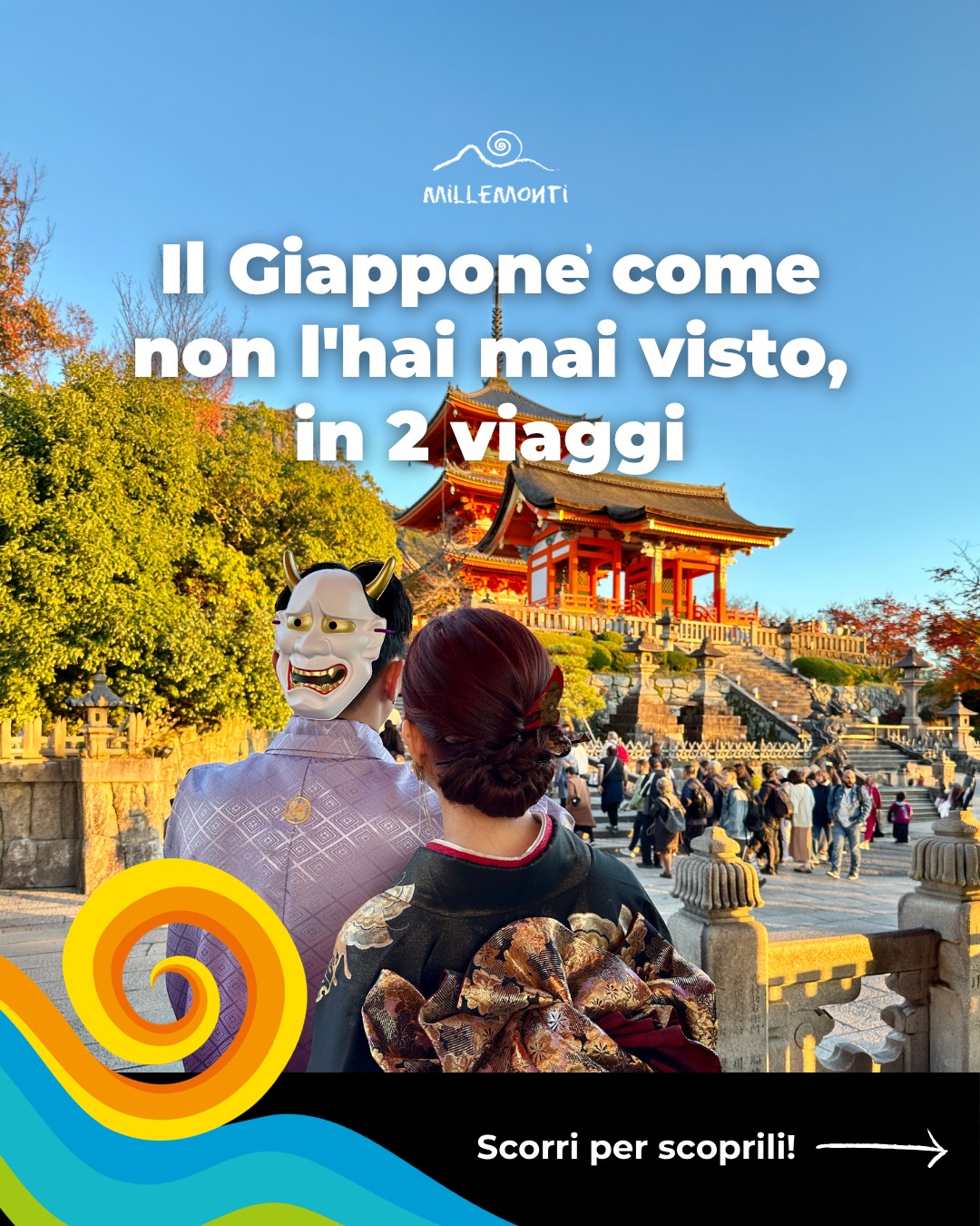 🇯🇵 Il #GIAPPONE è un intreccio di opposti che convivono in perfetta armonia: dove la natura incontra le metropoli, la spiritualità convive con la quotidianità, e la tradizione dialoga continuamente con l’innovazione 🌿🏙
Ed è proprio attraversando questi contrasti che lo si comprende davvero.
Quest'anno te lo raccontiamo in 2 viaggi esclusivi:
🗓24 aprile - 8 maggio 2026 ❗Ultimi giorni per unirsi al gruppo❗
✨AUTENTICO GIAPPONE, SULLA VIA DEL PELLEGRINAGGIO KUMANO KODO✨
Cammineremo lungo il #KumanoKodo, uno dei cammini di pellegrinaggio più affascinanti del Paese.
Sentieri immersi nella foresta, antichi santuari e monasteri nascosti, cascate sacre, piccoli villaggi rurali.
Immancabili poi: #Osaka, che ti accoglie con la sua vitalità e il suo spirito conviviale; #Kyoto, che ti invita a rallentare, tra templi, giardini zen e atmosfere rarefatte; #Tokyo, che ti avvolge con il suo ritmo incessante e la sua energia futuristica.
🗓 14-28 novembre 2026
✨DOVE IL TEMPO RALLENTA: IL GIAPPONE DEGLI 88 TEMPLI ATTRAVERSO LO SHIKOKU ✨
Sull’isola di #Shikoku percorreremo le tappe più iconiche del celebre il Cammino degli 88 Templi, tra i colori del foliage.
Un Giappone meno turistico, più intimo ed essenziale, da scoprire camminando tra templi nascosti tra le montagne, foreste di bambù, ponti sospesi tra le valli e pellegrini.
Anche in questo viaggio, Tokyo e Kyoto saranno tutte da vivere.
E come sempre:
👥 In piccoli gruppi (max 14 persone)
✅ Con una Guida professionista dall’Italia
✨ Creati con cura al dettaglio
👉 Scopri i programmi di viaggio completi su www.millemonti.it!
#millemonti #outdoors #trekking #viaggiare #viaggi #viaggio #vacanza #vacanze #viaggiotrekking #vacanzedigruppo #viaggiodigruppo #Camminodegli88Templi
@sportlandweb_ @kayland_official @rockexperienceofficial @guidealpinelombardia @guidealpine_italiane