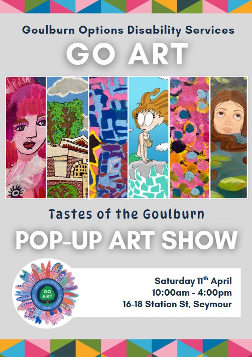 Not long now! Join us next weekend for the @tastesofthegoulburn Pop Up Art Show!