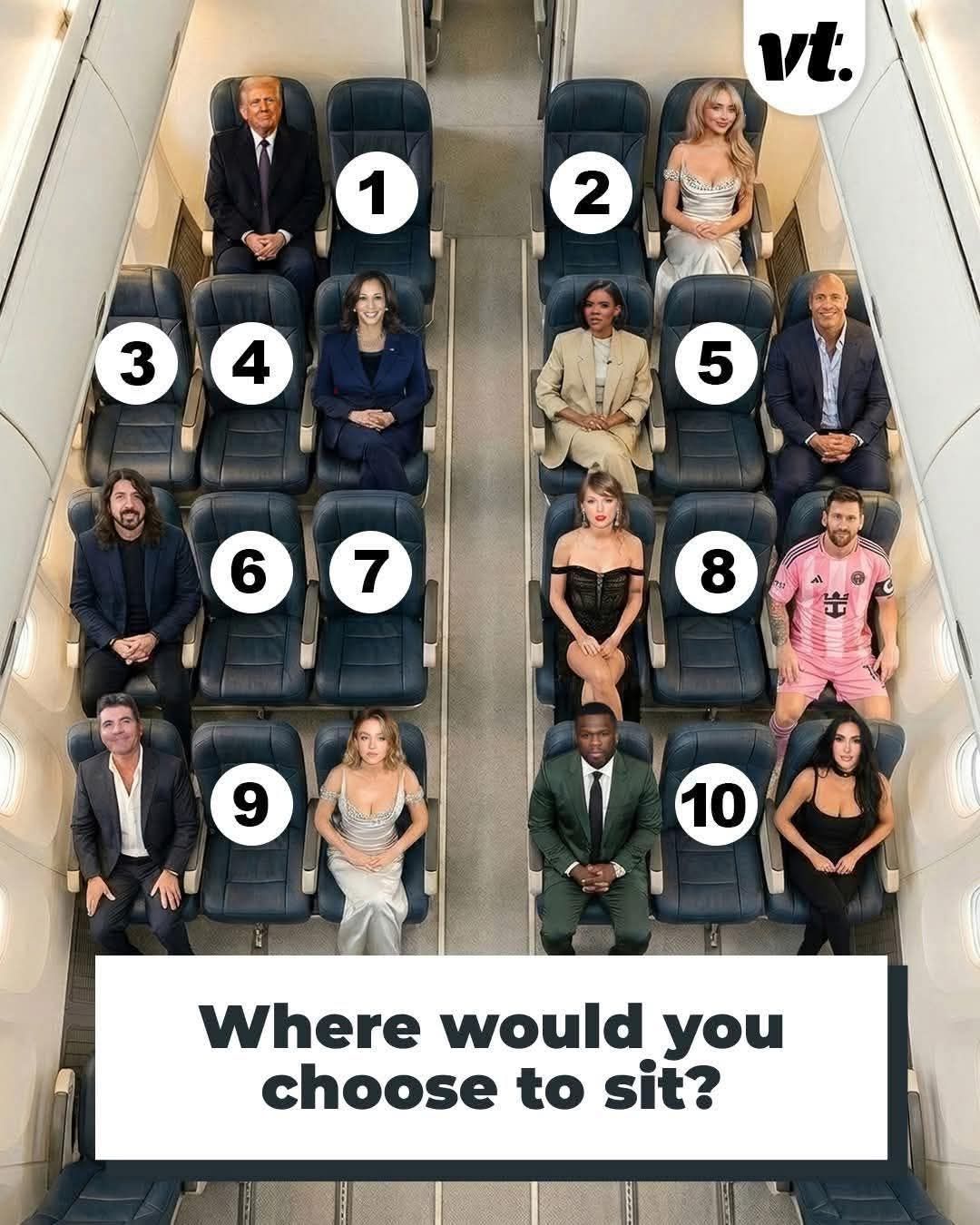 3 for the window seat, but I personally wouldn't mind chatting with them all.