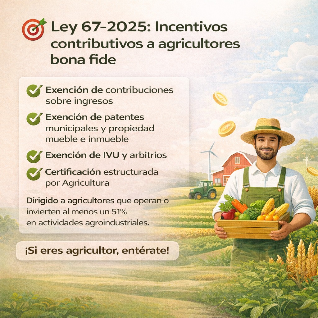🌱 Ley 67-2025: Incentivos para agricultores bona fide
Si eres agricultor, podrías beneficiarte de exenciones contributivas importantes…
🔗 Lee el blog
https://www.abacus-pr.com/post/ley-67-2025-lo-que-los-agricultores-deben-saber-sobre-sus-incentivos-contributivos