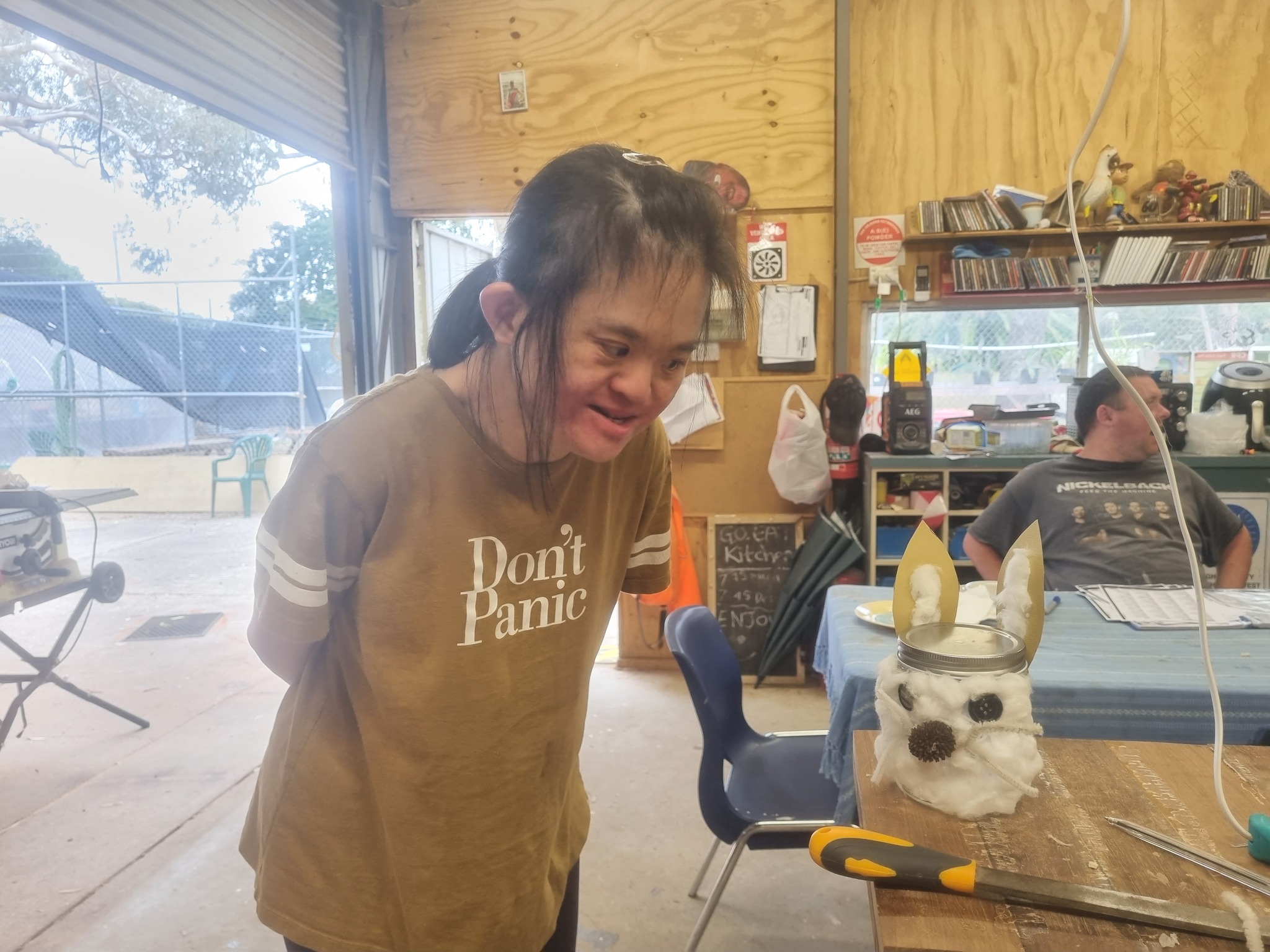 The shed isn't just for woodwork! This week, Janet stopped by to work on an Easter Craft with the crew, and we think she did an absolutely awesome job.
#WoodworkWednesday #Woodwork #GoulburnOptions #BiggestLifePossible #DisabilitySupportServices #DisabilitySupport