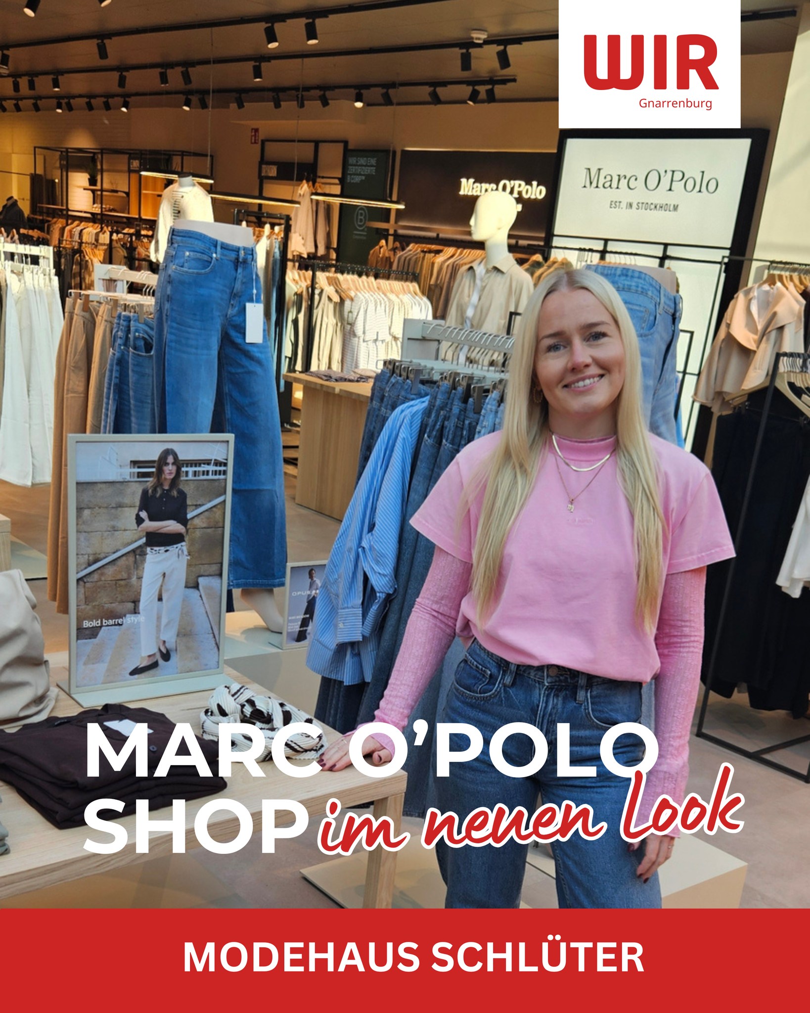 Das Modehaus Schlüter in Gnarrenburg hat seinen Marc O’Polo Shop modernisiert. Die Fläche wurde neu gestaltet und wirkt jetzt offener, heller und moderner. Durch die neue Markenstruktur wird die hochwertige Mode klarer präsentiert und Kundinnen finden sich noch besser zurecht.
Trendmarken: Dazu gehören unter anderem Cinque & Drykorn sowie die Influencer-Marke Oh April. Leichte Stoffe, frische Farben und moderne Schnitte prägen die neue Frühlings- und Sommermode.
Das Modehaus Schlüter bietet eine große Auswahl an Damen- und Herrenmode, Accessoires und vielen bekannten Markenlabels.
@modehaus_schlueter
Modehaus Schlüter
Hermann-Lamprecht-Straße 24
27442 Gnarrenburg
#wirgnarrenburg #gnarrenburg #mitgliedervorstellung #modehausschlüter #marcopolo #regionalstark #gnarrenburgverbindet