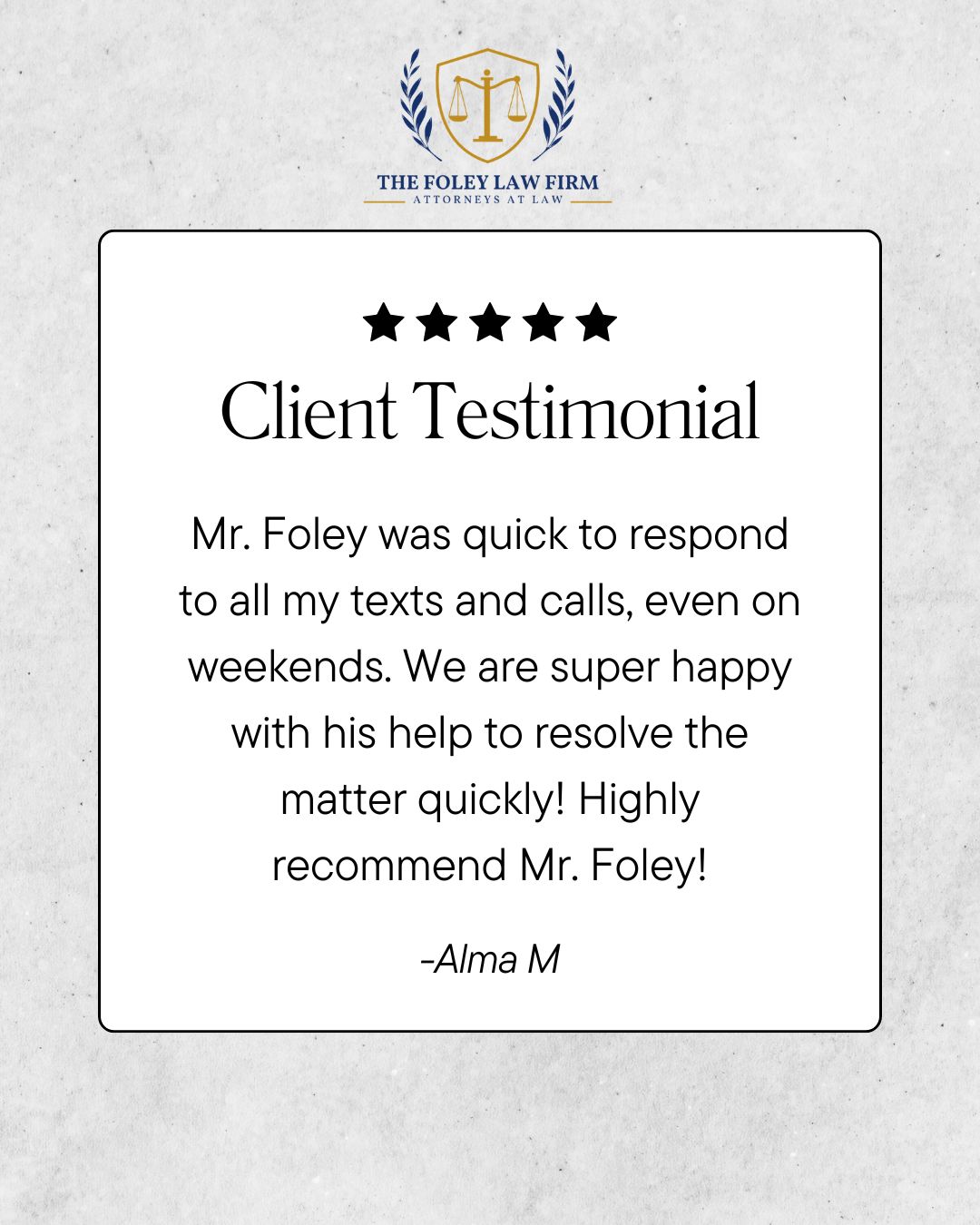 At The Foley Law Firm, we are dedicated to helping our clients resolve their matters efficiently and keeping them informed every step of the way. Thank you for the high recommendation!
#TheFoleyLawFirm #coloradosprings #criminaldefense #lawyer