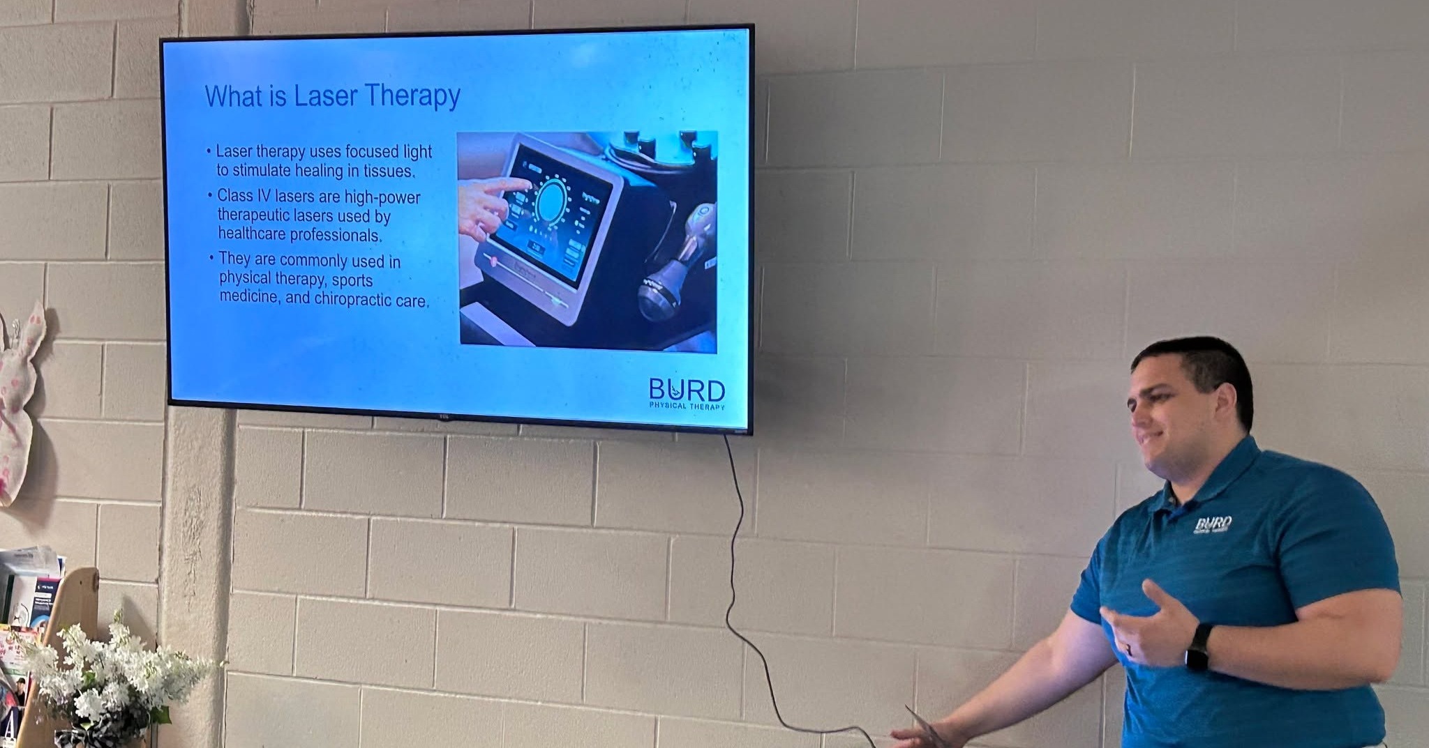 Thank you to everyone who was at our Laser Therapy Seminar and trial sessions at the @ymcarochester led by our Physical Therapist, Joseph Lanzafame!
Laser Therapy technology is non-invasive and helps reduces inflammation and pain in joints and muscles. It is available at BURD Physical Therapy clinics across Rochester.