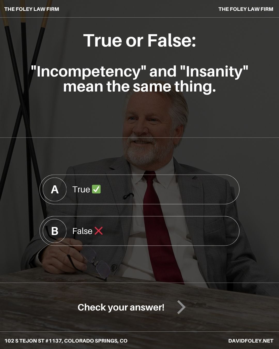 Knowing these legal distinctions is the first step toward a proper defense.
#thefoleylawfirm #incompetence #insanity #defense