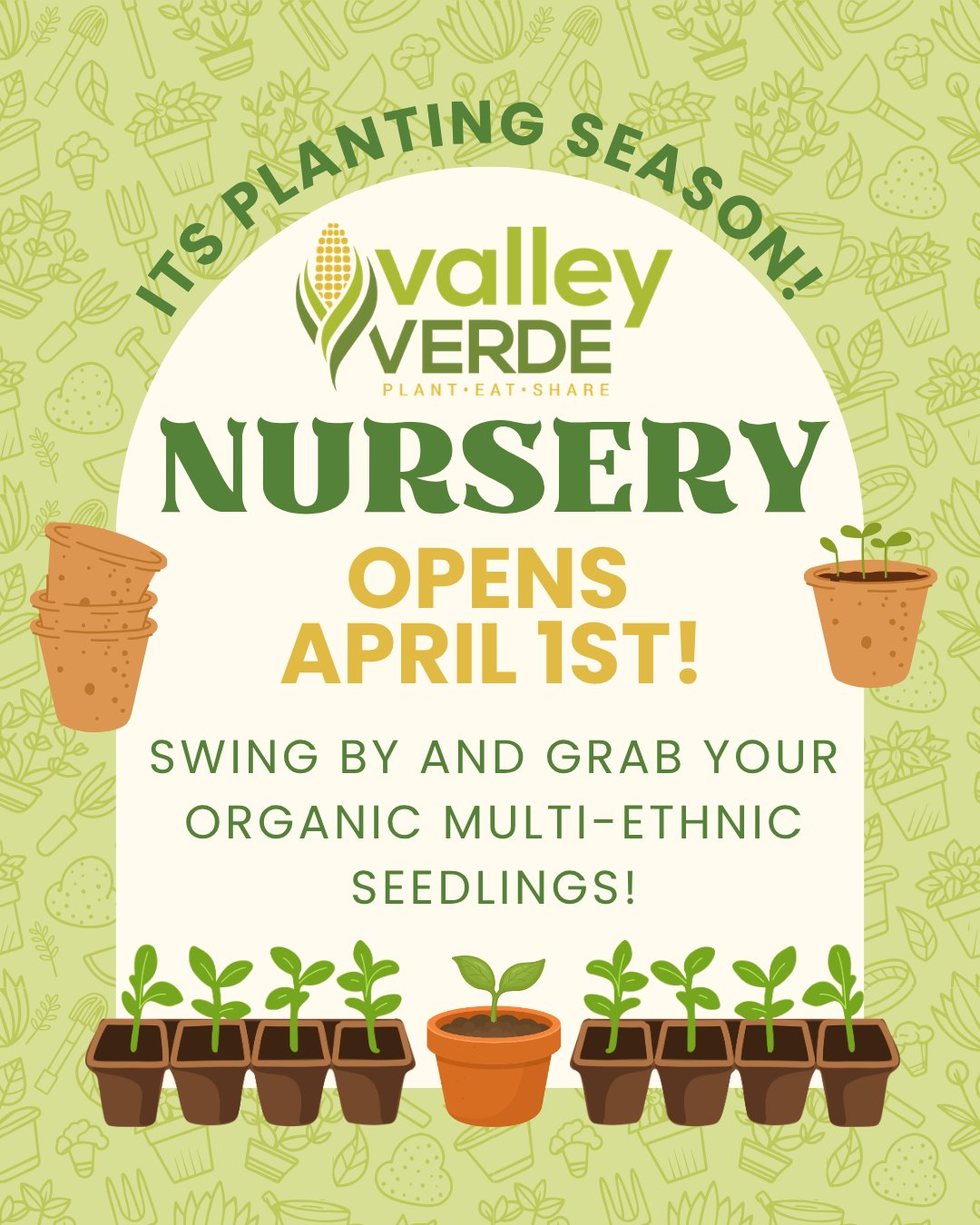 Nursery Opens April 1st! 🪴
Shop local, organic seedlings like peppers, tomatoes, herbs & more starting next week! 🍅
#ValleyVerde #OrganicGardening #nursery #shoplocal
