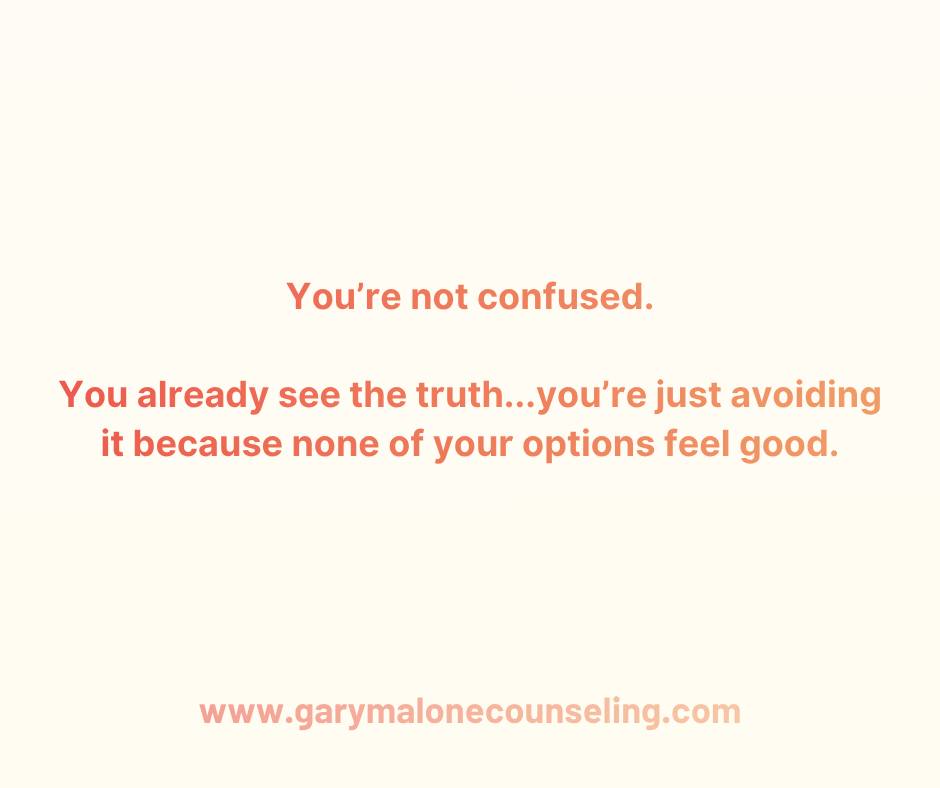 You’re not confused.
You’re clear… you just don’t like your options.
So you stall. You overthink. You wait.
Hoping something will change without you having to act.
But clarity without action is just prolonged avoidance.
At some point, you either face the truth…
or keep paying the cost of avoiding it.
