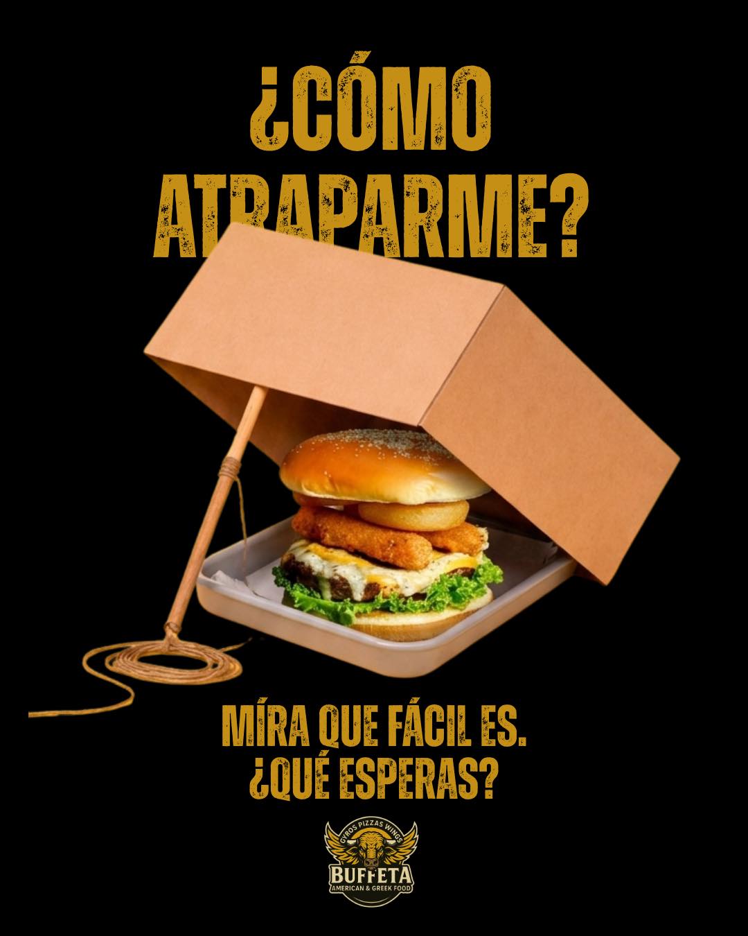 😏🍔 ¿Cómo atraparme?… fácil.
Con una burger que no falla, crujiente, jugosa y hecha para antojarte desde la primera mirada 🔥
Aquí no caes en una trampa… caes en el sabor 🤤
¿Ya sabes qué vas a pedir hoy? 👀
📲 Whatsapp: 6225-8304
📍 BuffetaRest, Vía Interamericana, frente a Hyundai
#Buffeta