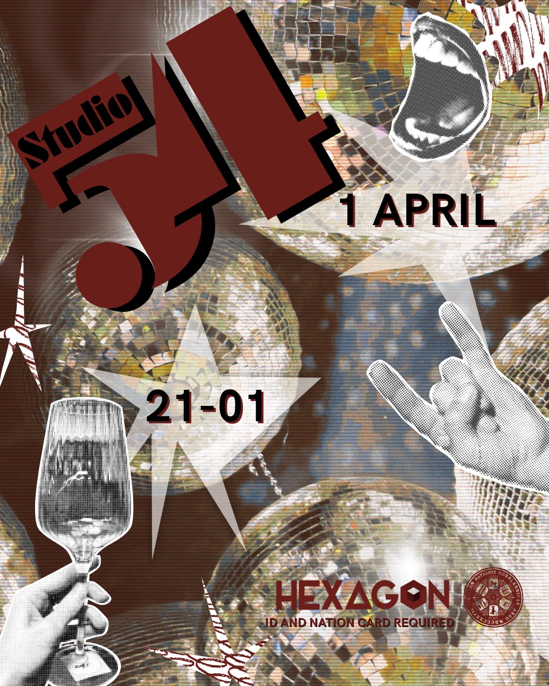 🪩 Under en kväll förvandlas onsdagsklubben Hexagon till det legendariska diskoteket Studio 54! 🪩
Två dansgolv och två barer* utlovas, utöver en riktigt groovy vibe!
(*med alkoholfria alternativ)
Datum: 1 april
Tid: 21-01
Plats: Gamla delen, entré mot ån
ID och nationskort krävs.
___
🪩 For one night only, the Wednesday club Hexagon will be transformed into the legendary disco Studio 54! 🪩
Two dance floors and two bars* are on the menu, along with a seriously groovy vibe!
(*with non-alcoholic options)
Date: April 1st
Time: 21-01
Location: the Old part of the nation, entrance facing the river
ID and nation card required.