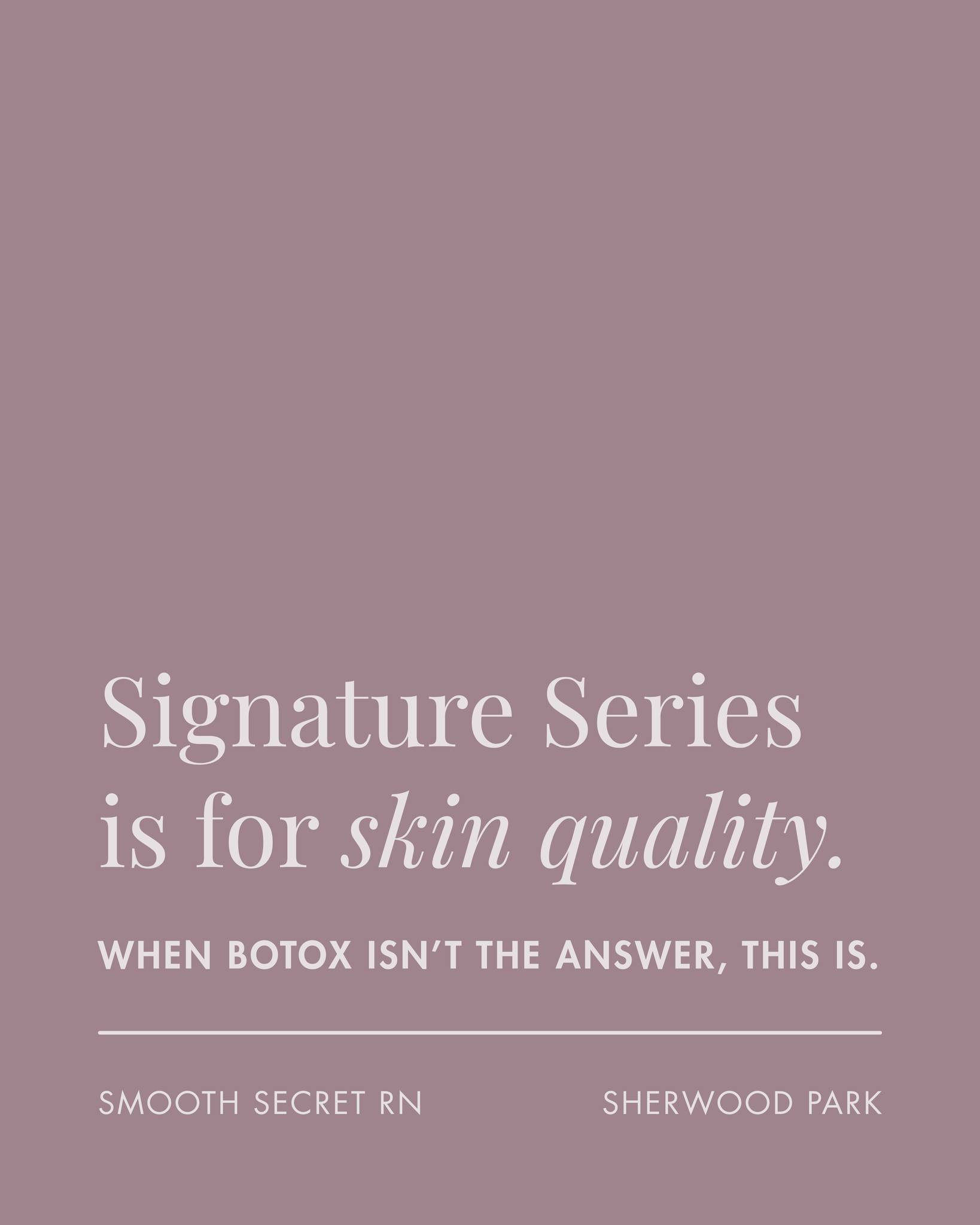 If your wrinkles softened but your pores and texture didn’t… that’s expected. 👀
Wrinkle relaxers (neuromodulators) treat movement.
They don’t treat skin quality like:
✨ texture + roughness
☀️ pigmentation
💧 dryness
👁️ hooded, heavy looking lids
—————
That’s exactly what our Signature Series is for, Opus Full Face and our Non-surgical Eye Lift.
Free consults in Sherwood Park. We’ll help you choose what actually fits your goal.
—————
Smooth Secret RN 💋 It’s our Secret
Jo-Lynn Gibbs RN, BScN
#SherwoodParkAesthetics #SkinResurfacingSherwoodPark #OpusPlasma