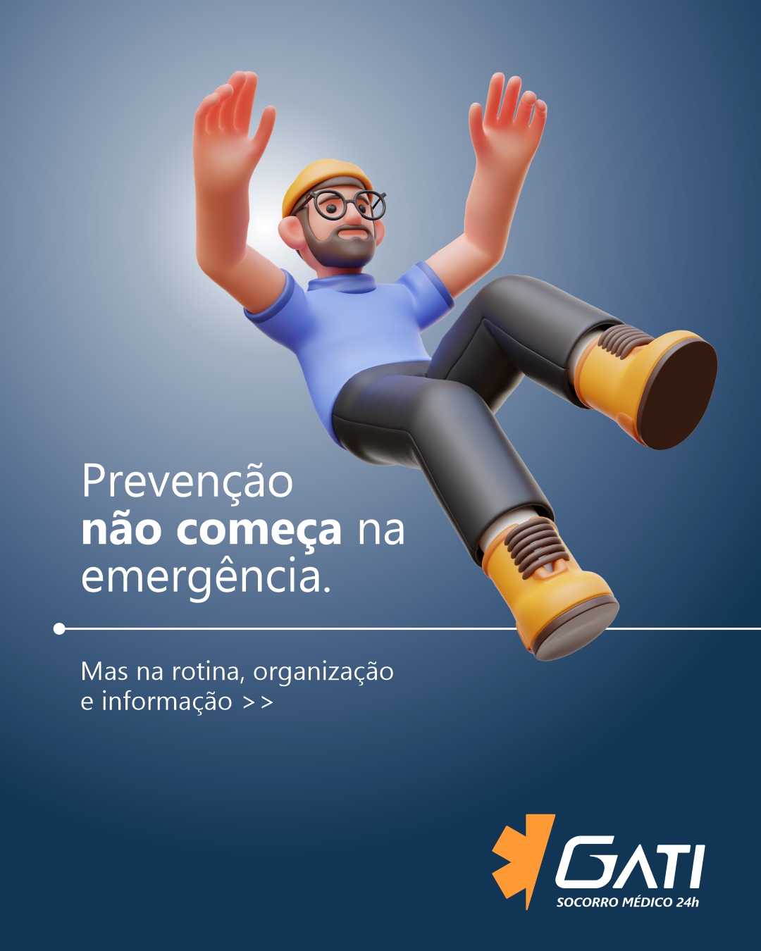 Prevenção é um processo contínuo.
O Gati acredita que empresas mais seguras são aquelas que atuam antes que o problema aconteça.
Conheça as soluções médicas corporativas do Gati:
Ligue (19) 3554-2770
Emergências 0800 770 0930
www.gatiemergencia.com.br