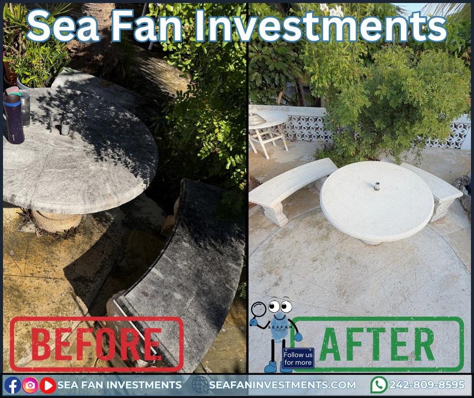 Details make the difference, and Sea Fan Investments are all about the details.
Want to learn more? Check out our blog on pressure washing:
https://www.seafaninvestments.com/post/what-is-pressure-washing
We don't just pressure clean! We are your soft washing professionals and provide complete exterior cleaning solutions! Concrete cleaning, house washing, roof cleaning, driveways, windows, decks, docks, pool surrounds, patios, surface sealing, paver restoration, and much more.
We have cleaned homes of all sizes, multi family properties, businesses, school campuses, churches, gas stations, apartment complexes, and manufacturing facilities. Big or small, we've cleaned it all. What can we clean for you?
We are always looking for ways to help you manage and maintain your investment.
We service Freeport, Grand Bahama 🇧🇸🇧🇸🇧🇸 and cater to all your property management needs.
Visit our website https://www.seafaninvestments.com/
Check us out on Google https://maps.app.goo.gl/FtLupz7nk7yhbf917
Follow us on Facebook https://www.facebook.com/SeaFanInvestments
Follow us on Instagram https://www.instagram.com/seafaninvestments/
Watch and subscribe to us on YouTube
https://www.youtube.com/channel/UCNAsDyoYIpteVf6pDe5iCQw
#pressurewashing #softwashing #roofcleaning #housewash #deckcleaning #DockCleaning #seafaninvestments #guttercleaning #drivewaycleaning #concretecleaning #soffitcleaning #sealing #stuccocleaning #poolsurroundcleaning #brickcleaning #stonecleaning #commercialroofcleaning #paversealing #dumpstercleaning #woodcleaning #oilremoval #oxidizationremoval #rusttreatment #graffitiremoval #windowcleaning #commercialcleaning #parkinglotcleaning #patiocleaning #pressurewashinggrandbahama #pressurecleaningfreeportbahama