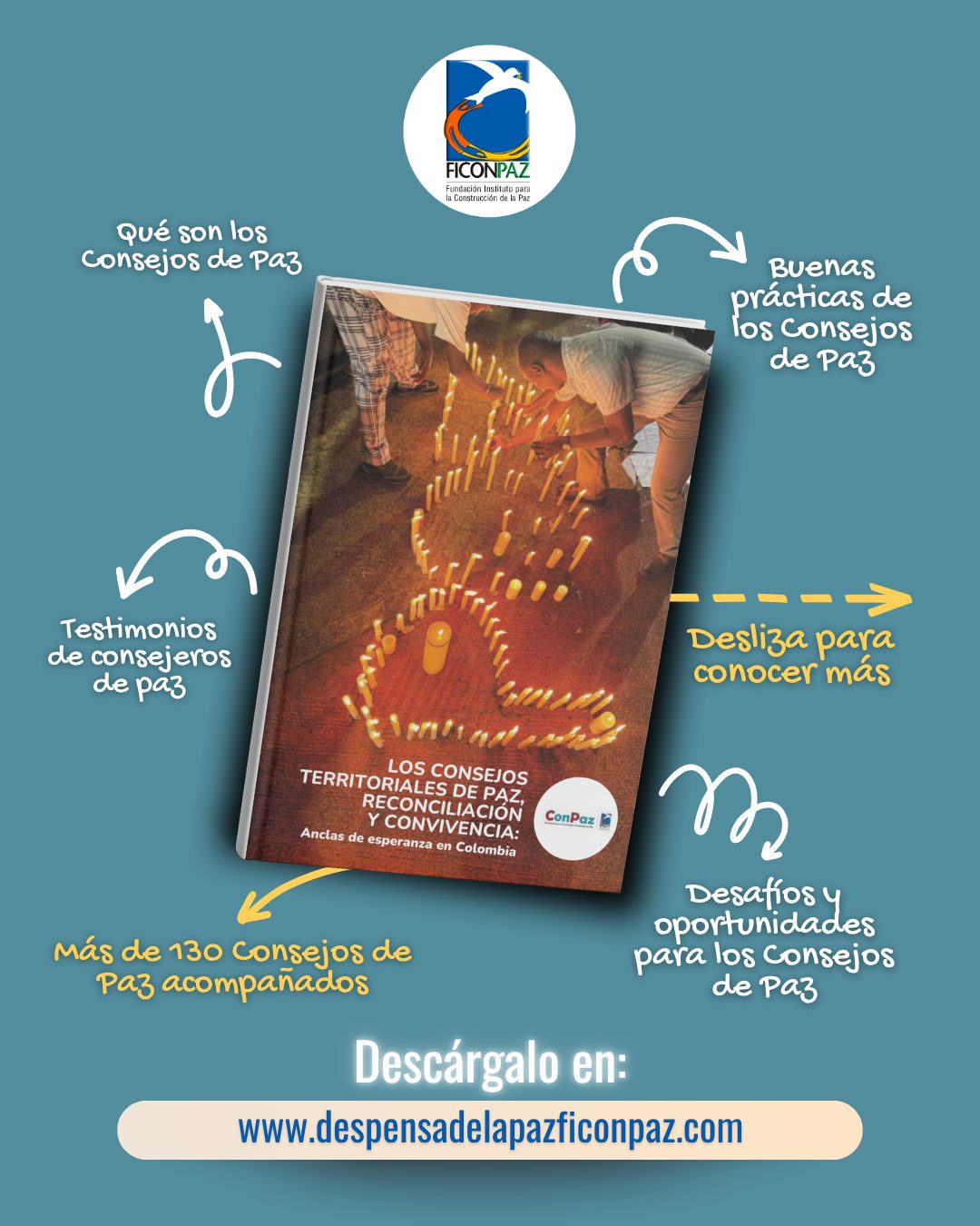 Los Consejos Territoriales de Paz, Reconciliación y Convivencia: Anclas de esperanza en Colombia ⚓✨
¿Sabías que los Consejos de Paz son la instancia de participación más diversa y plural del país?
En este libro, elaborado por FICONPAZ, podrás conocer su historia, sus funciones, sus iniciativas y los principales retos que enfrentan, a través de las voces y testimonios de consejeros y consejeras de paz.
Descúbrelo en 👉 www.despensadelapazficonpaz.com
#AnclasDeEsperanza #ConsejosTerritorialesDePaz #ConsejosDePaz