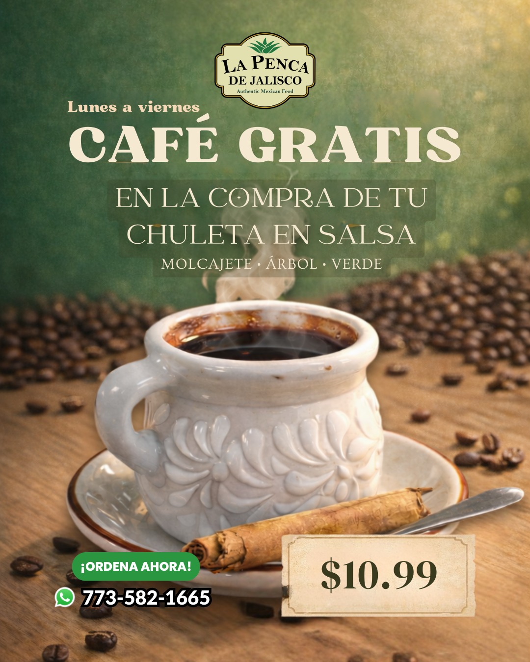 Las mañanas se disfrutan mejor cuando empiezan con buen sabor ☀️☕ Ven por tu café gratis, solo de lunes a viernes!
3640 W 59th St, Chicago, IL 60629, Estados Unidos (177) 35821665 ⏰Lunes a Domingo 7:00 AM a 7:00 PM
Síguenos y entérate de todas nuestras noticias: https://linktr.ee/lapencadejalisco
#LaPencaDeJalisco #AlmuerzoMexicano #CaféGratis #Freecoffee #ChicagoRestaurant